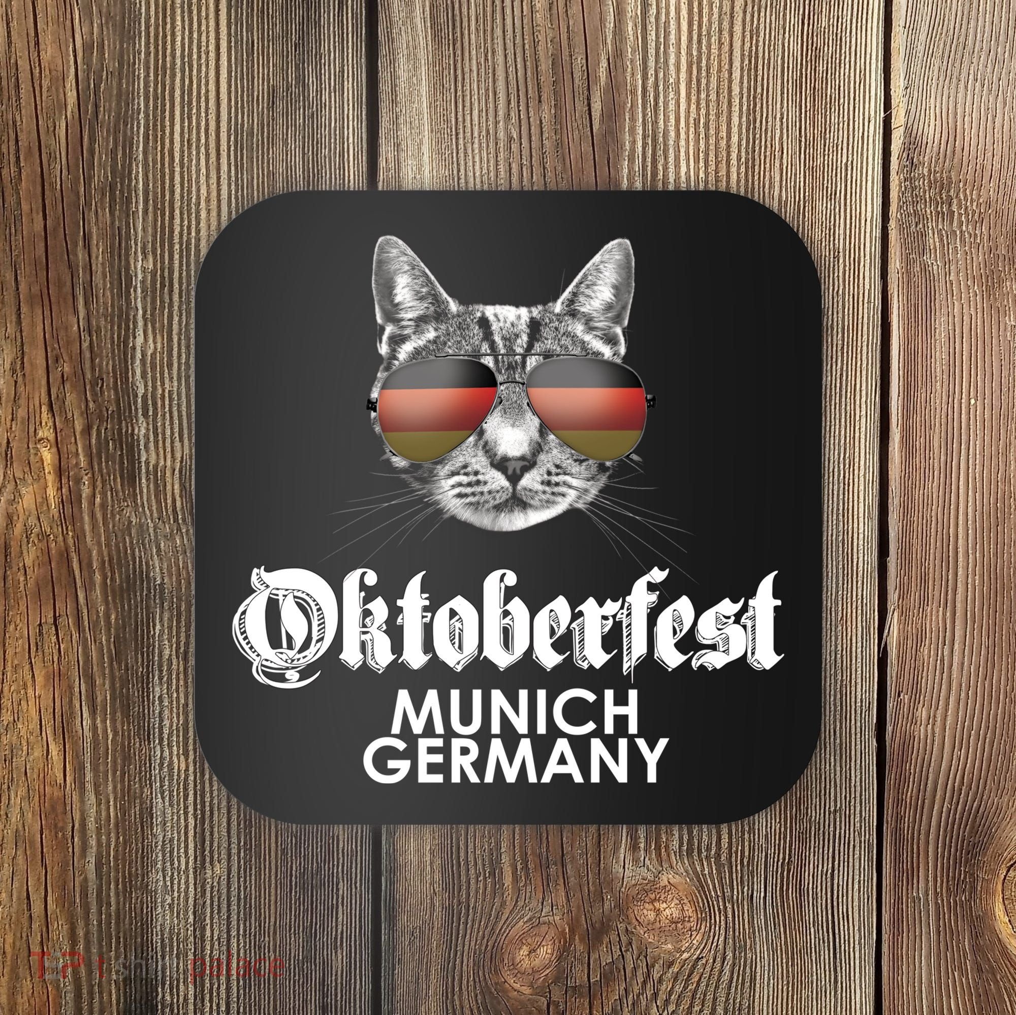 Oktoberfest Cat Munich Germany Coaster