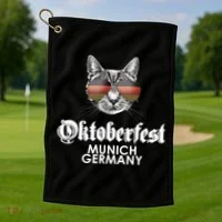Oktoberfest Cat Munich Germany Golf Towel thumb 1