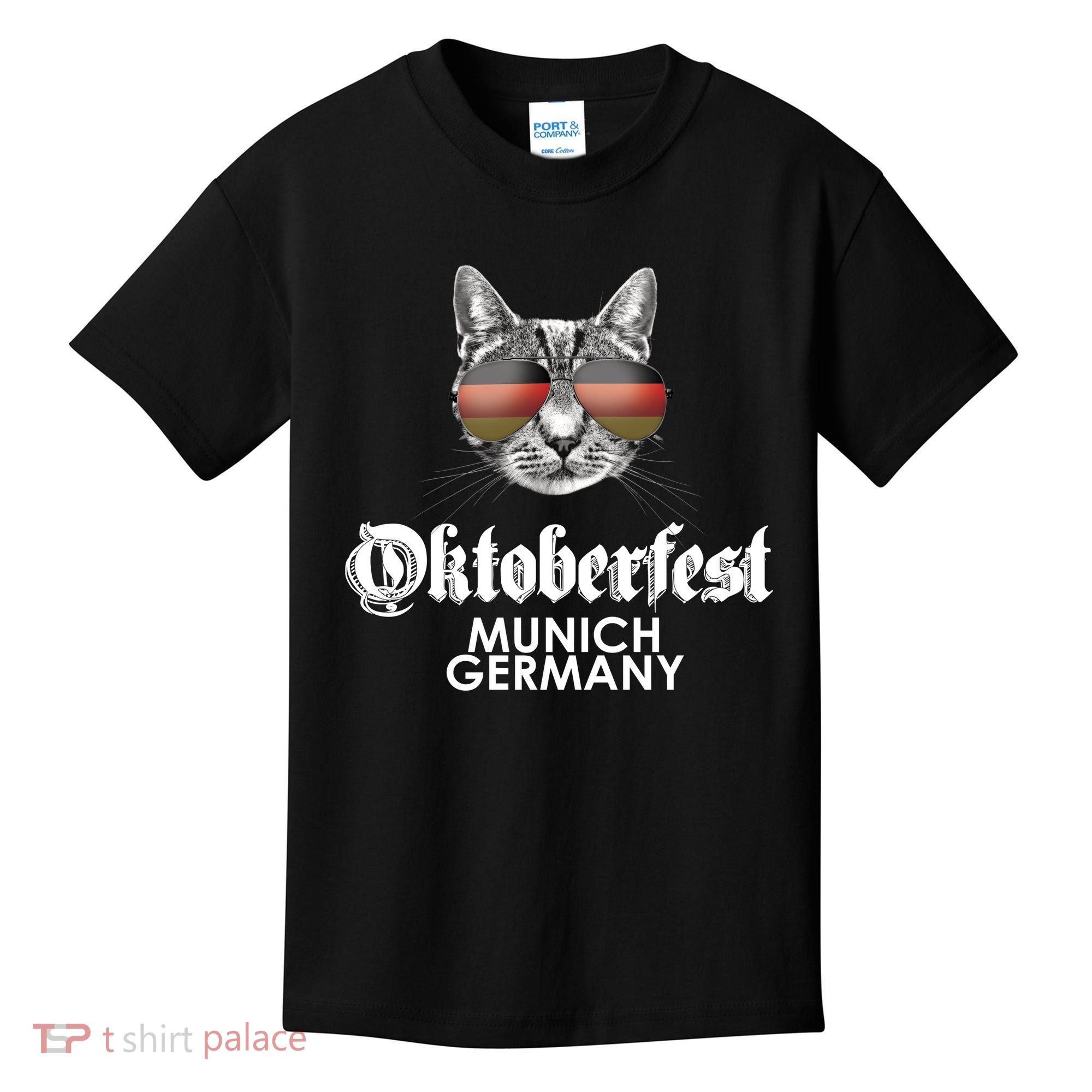 Oktoberfest Cat Munich Germany Kids T-Shirt