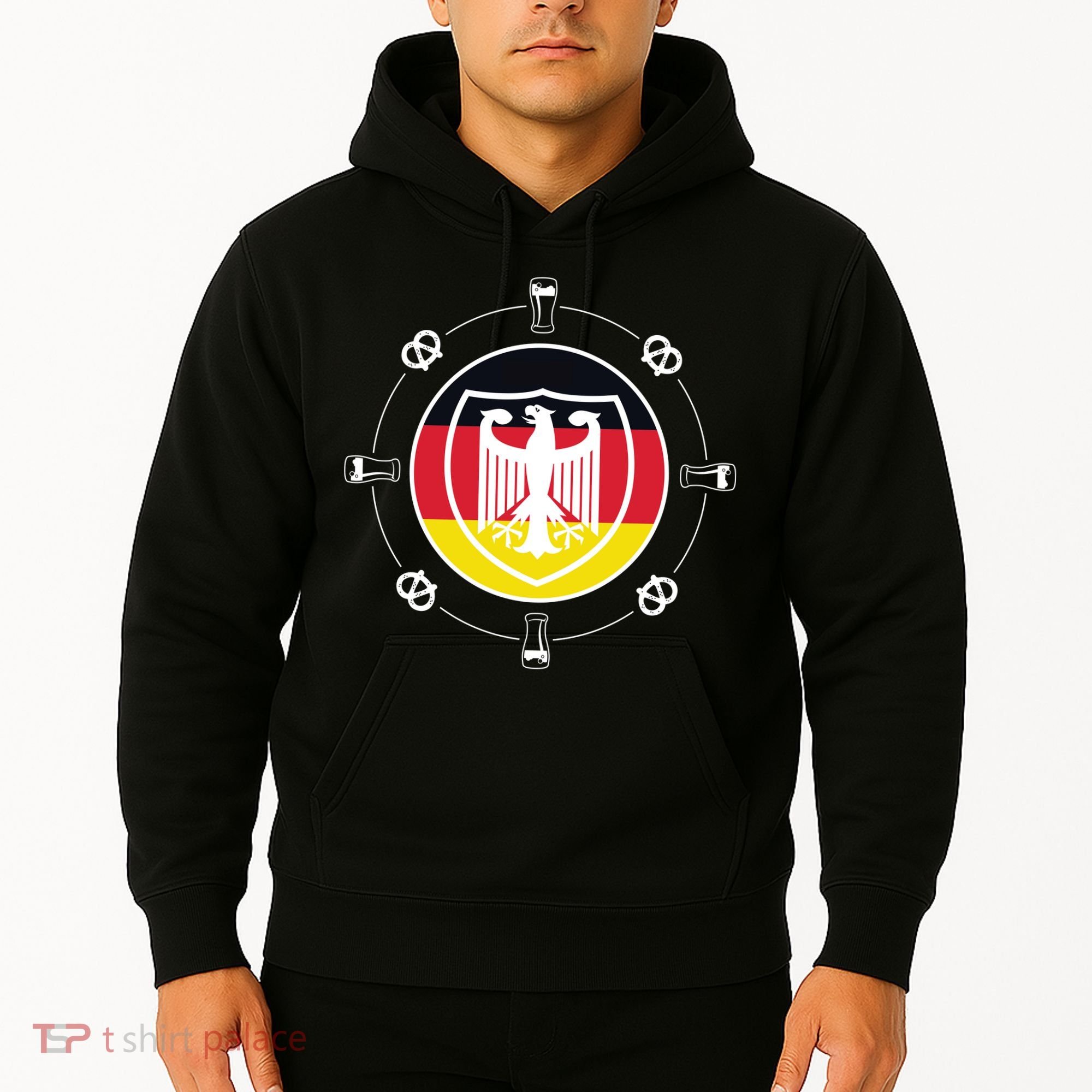 Oktoberfest Circle Eagle Flag Logo  Hoodie