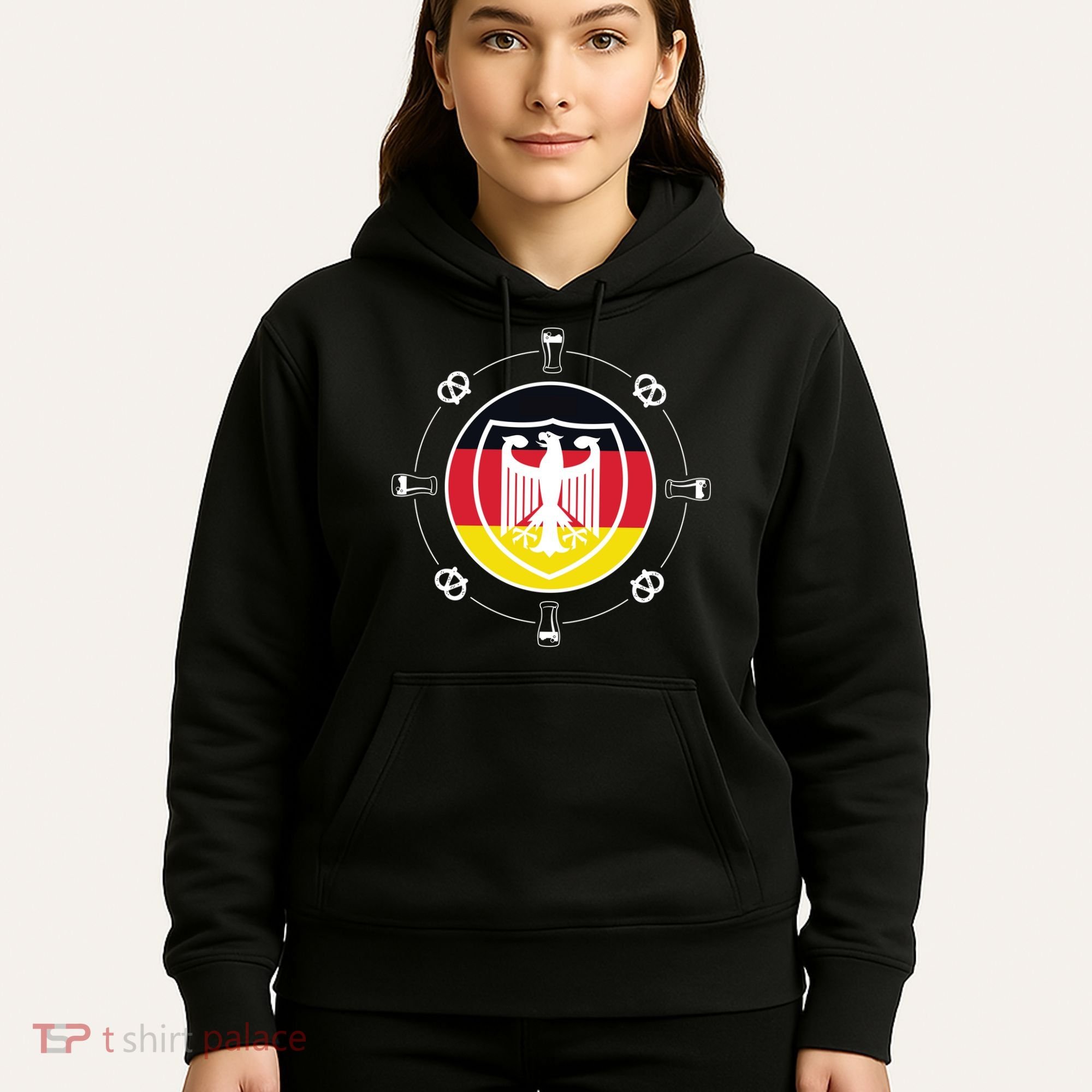 Oktoberfest Circle Eagle Flag Logo  Hoodie