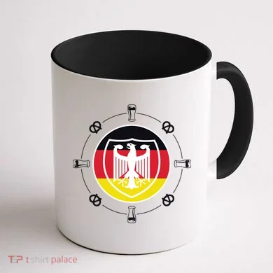 Oktoberfest Circle Eagle Flag Logo  Coffee Mug back