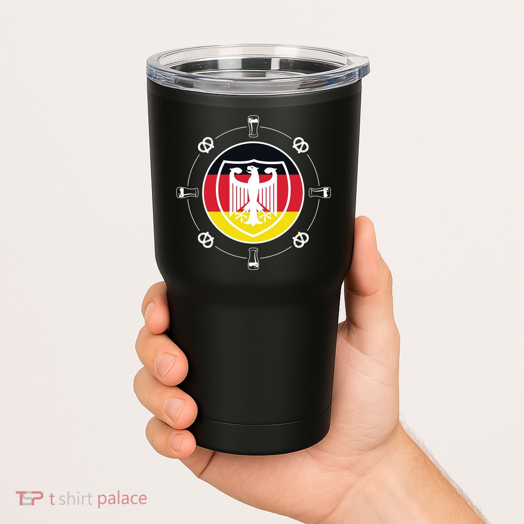 Oktoberfest Circle Eagle Flag Logo  Tumbler