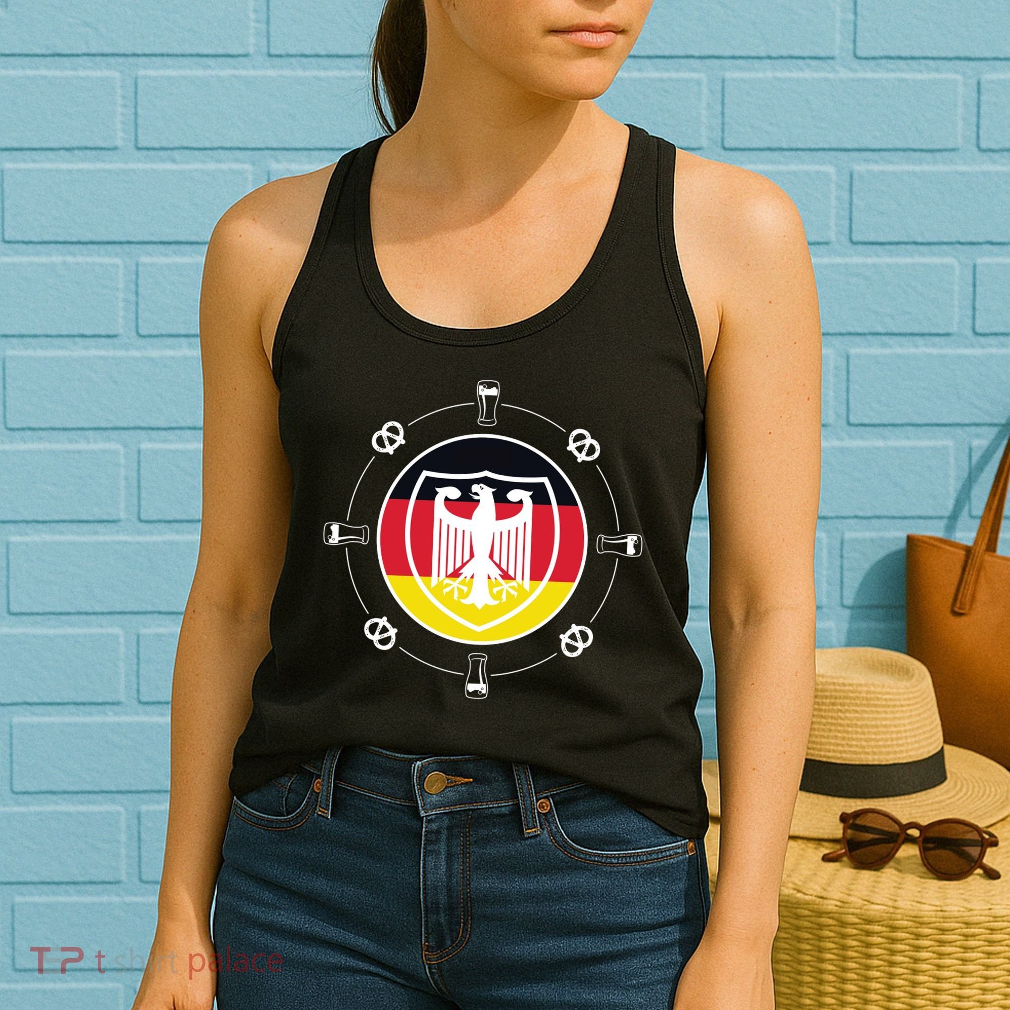 Oktoberfest Circle Eagle Flag Logo  Women's Tank Top