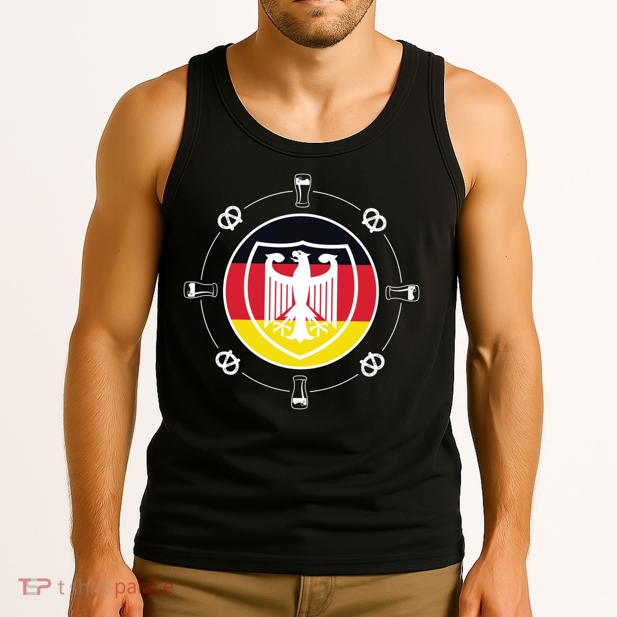 Oktoberfest Circle Eagle Flag Logo  Tank Top