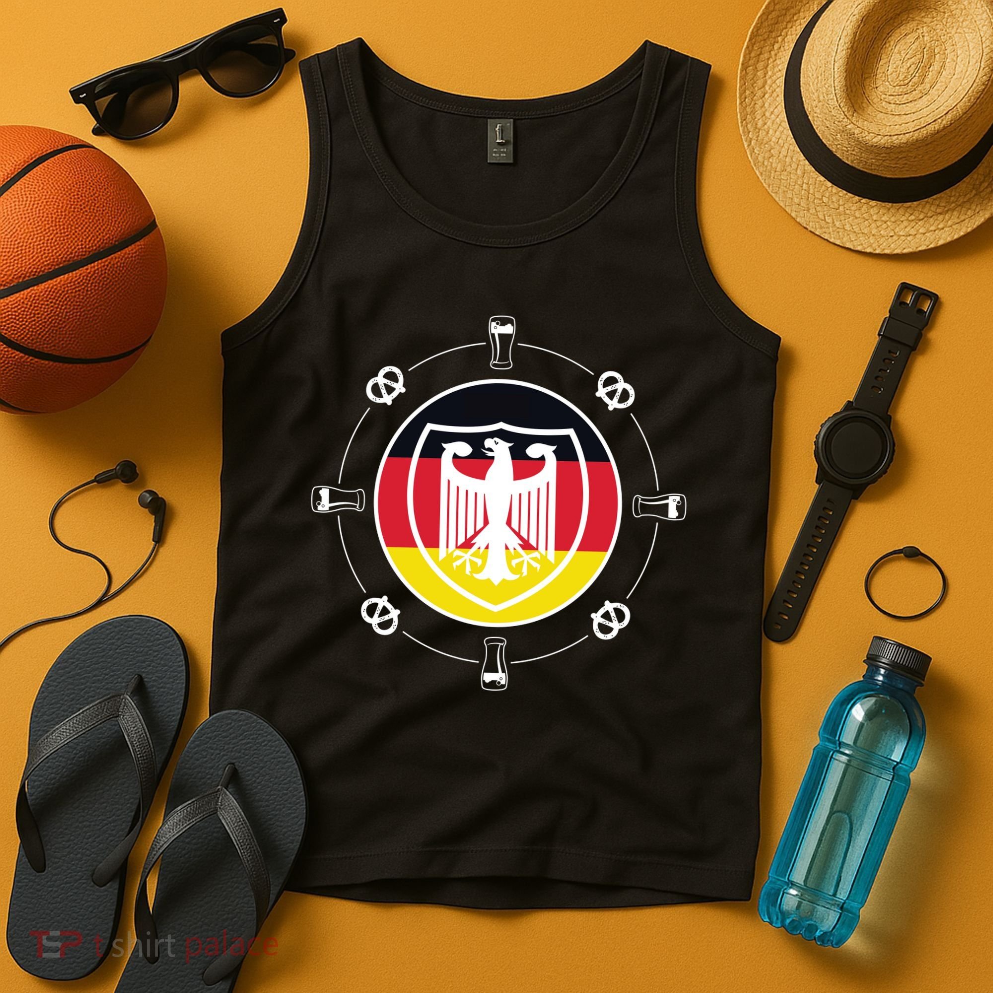 Oktoberfest Circle Eagle Flag Logo  Tank Top