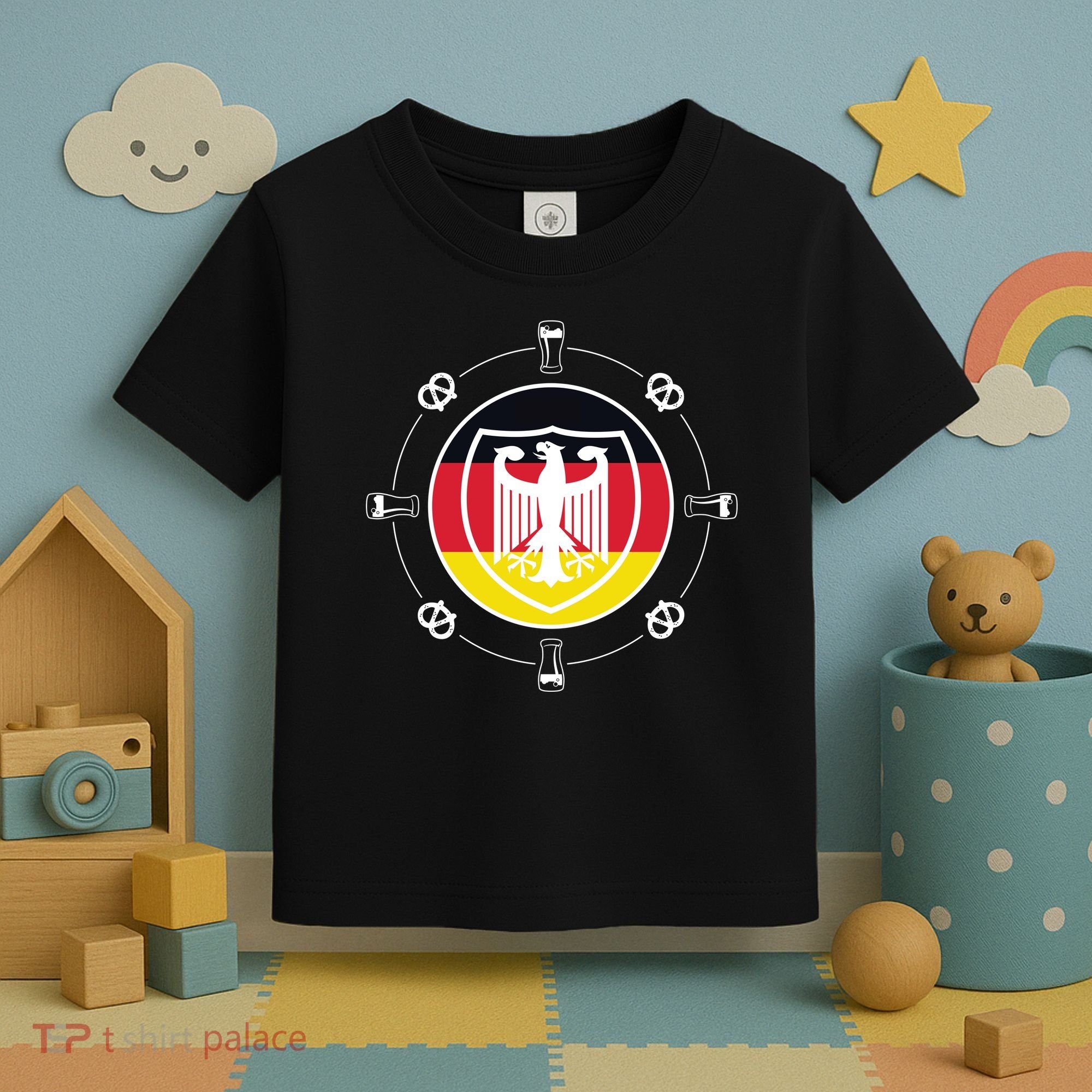 Oktoberfest Circle Eagle Flag Logo  Toddler T-Shirt