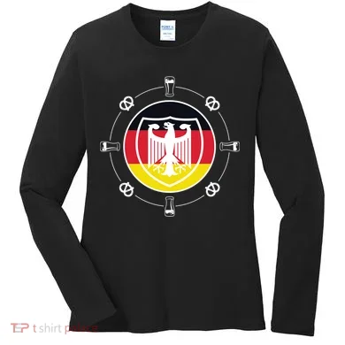 Oktoberfest Circle Eagle Flag Logo  Women's Long Sleeve Shirt