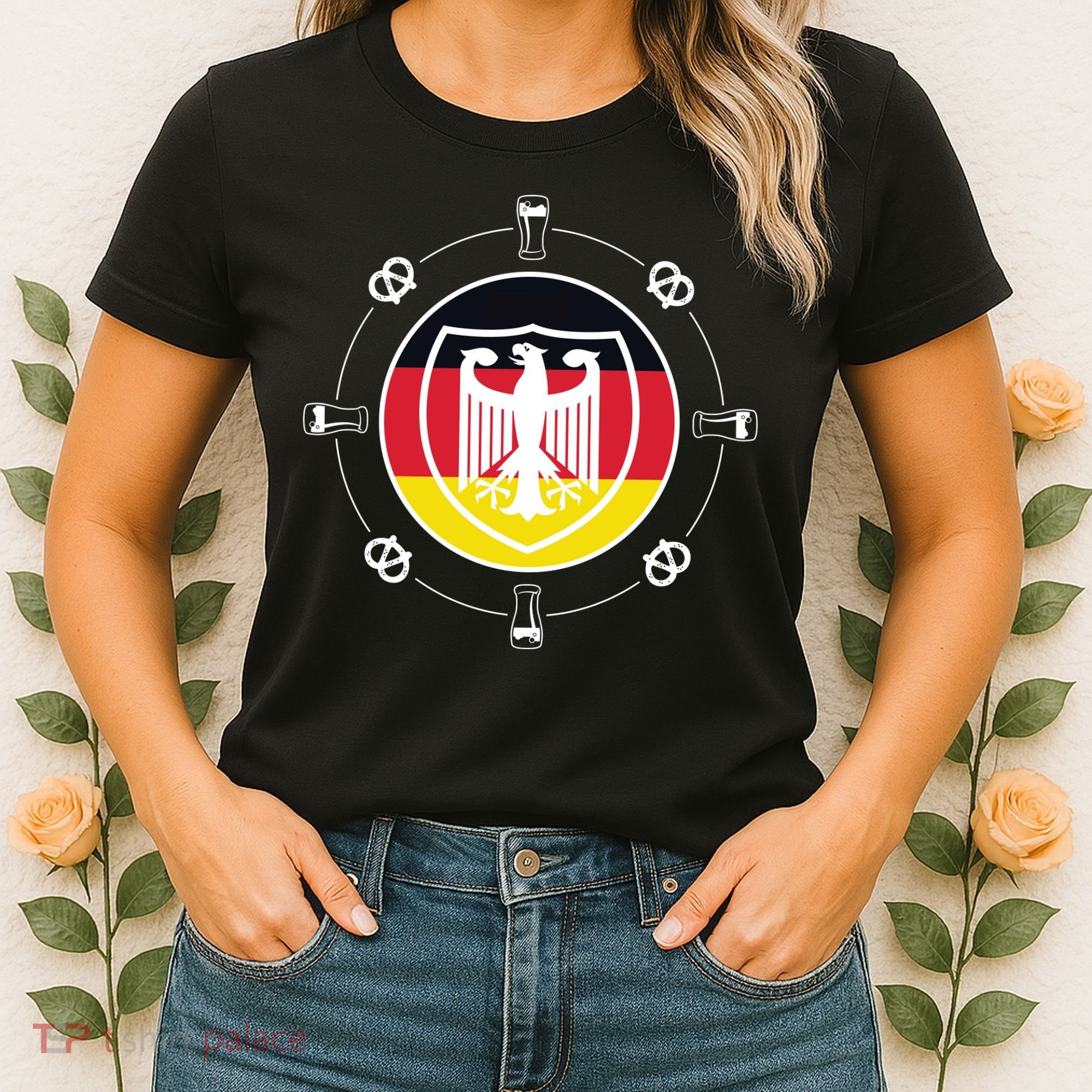 Oktoberfest Circle Eagle Flag Logo  Women's T-Shirt