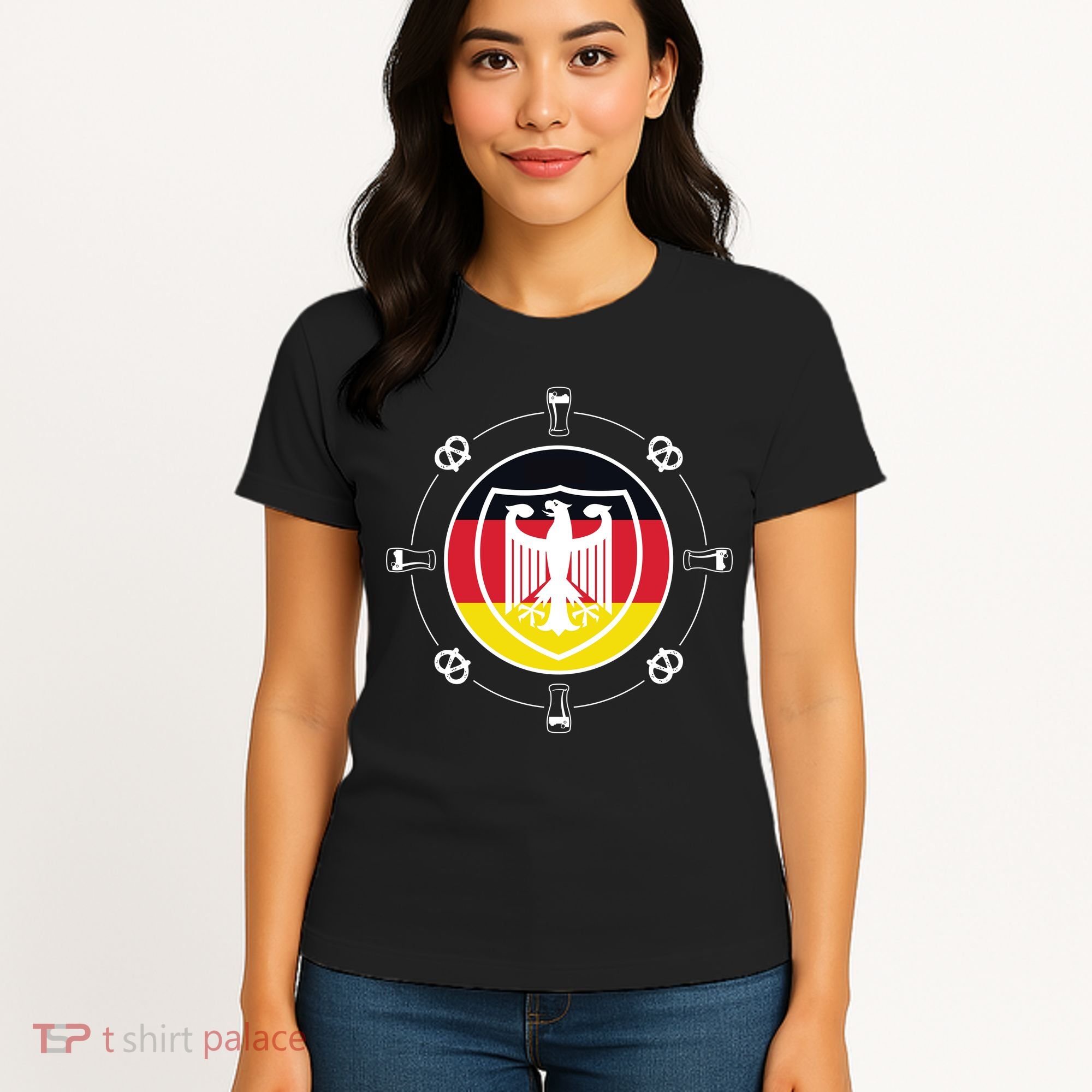 Oktoberfest Circle Eagle Flag Logo  Women's T-Shirt