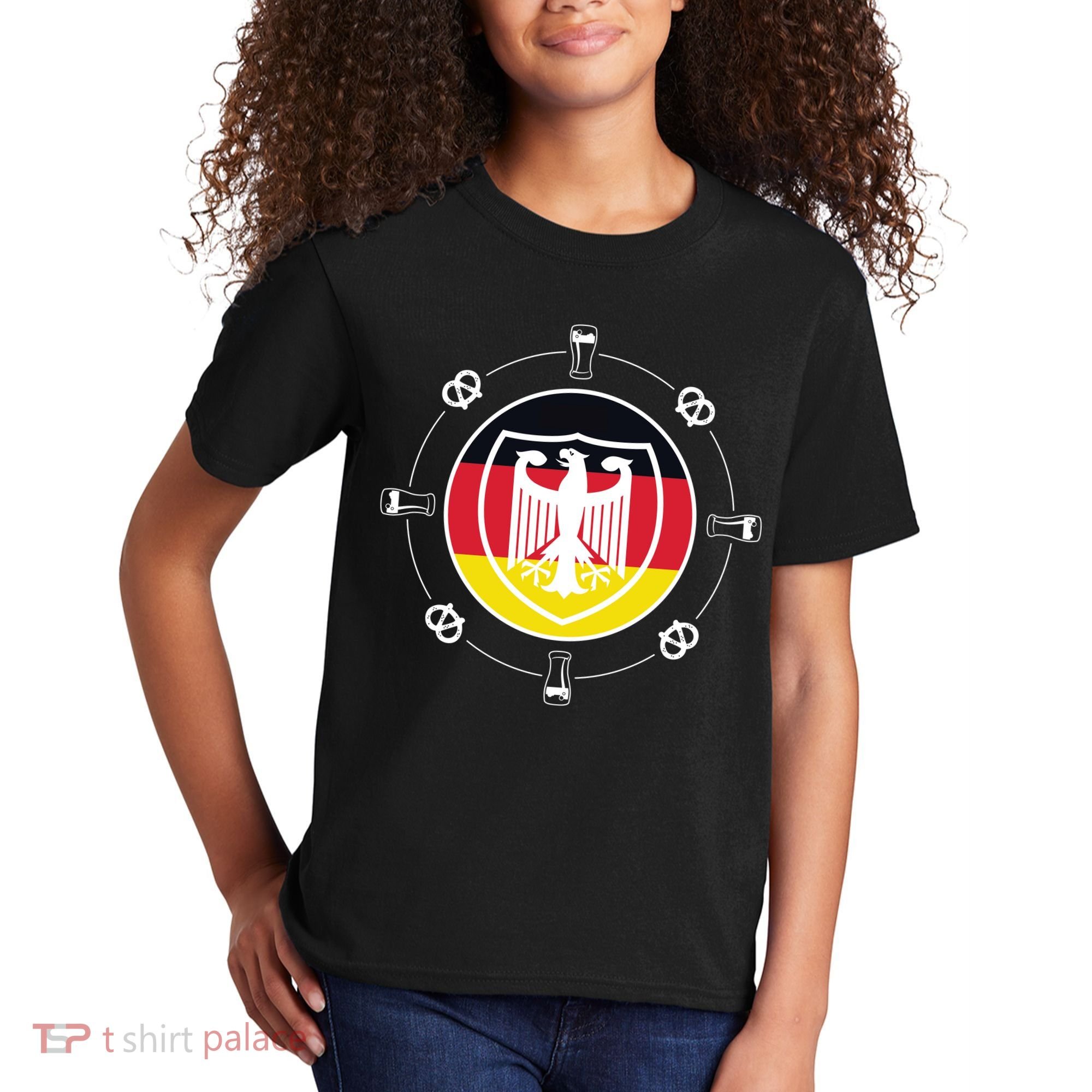 Oktoberfest Circle Eagle Flag Logo  Kids T-Shirt