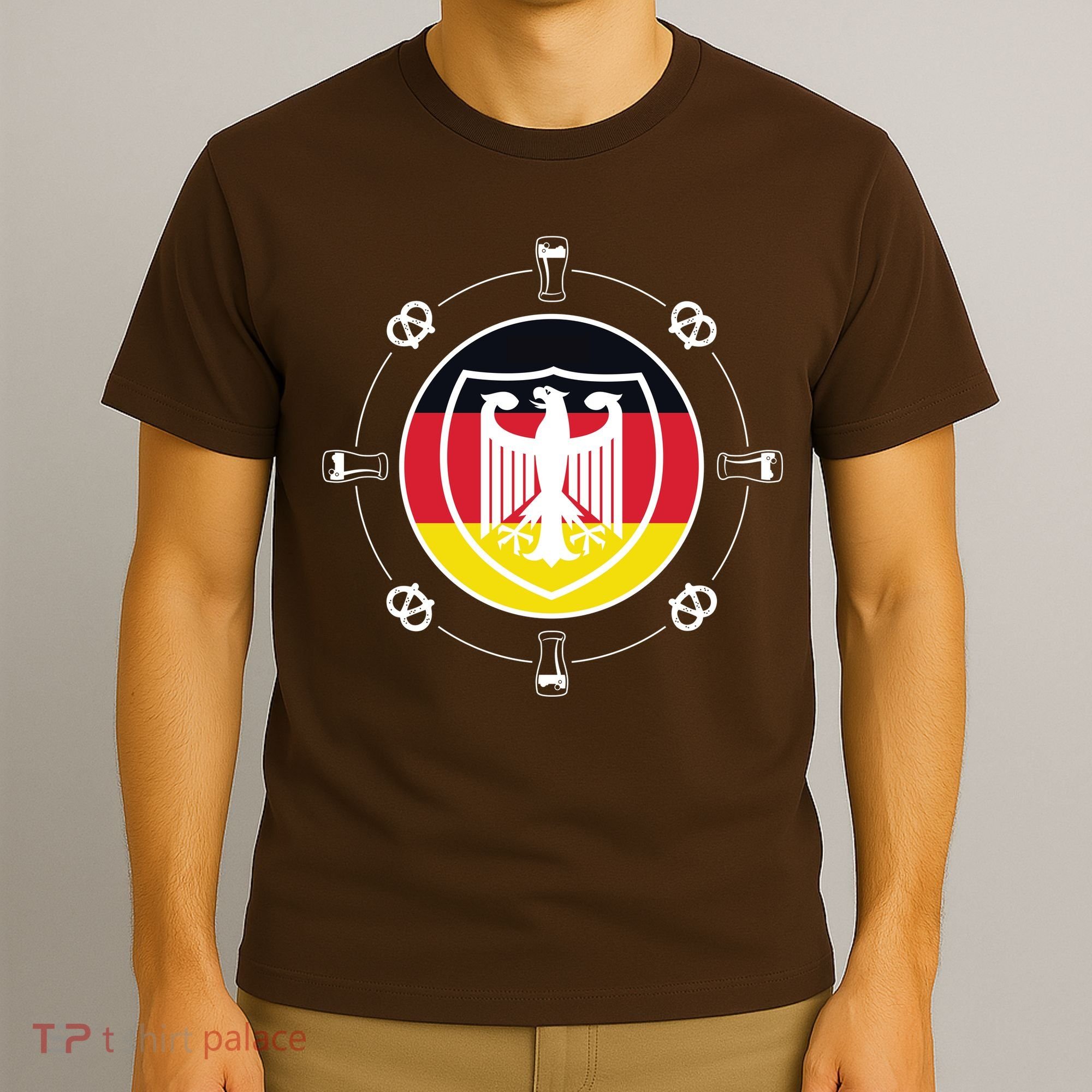 Oktoberfest Circle Eagle Flag Logo  T-Shirt