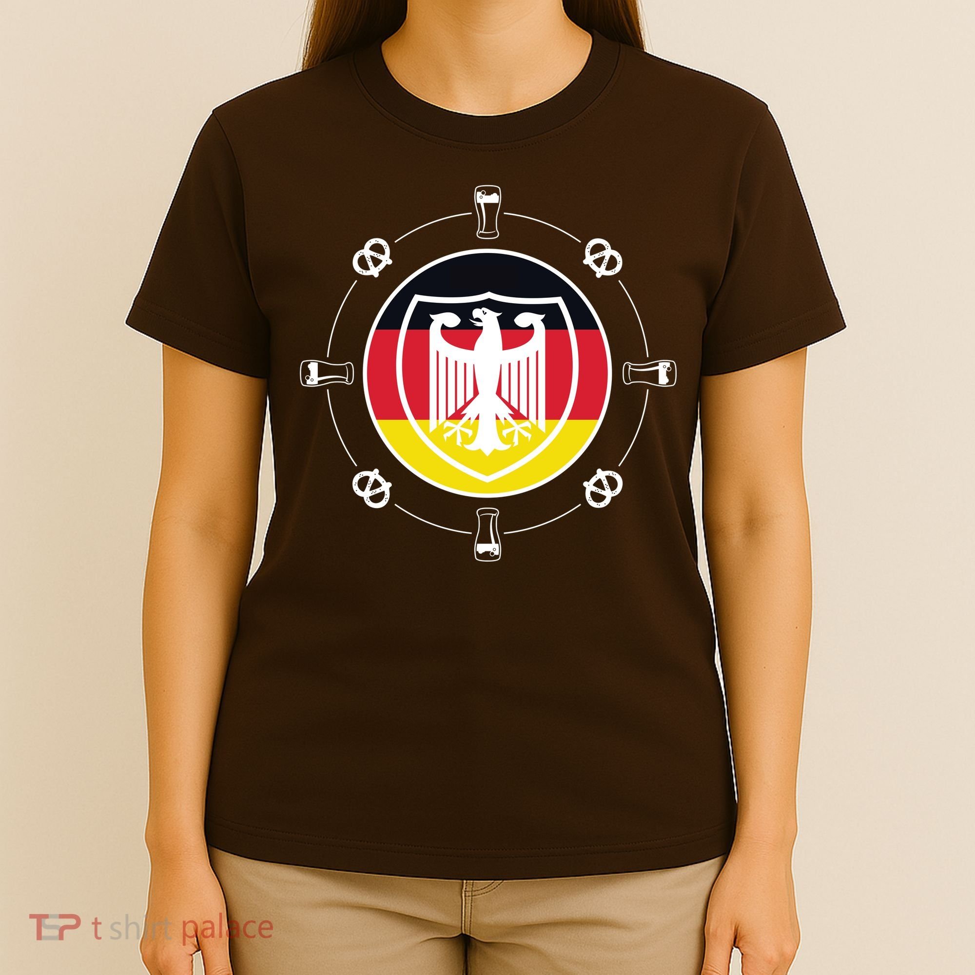 Oktoberfest Circle Eagle Flag Logo  T-Shirt