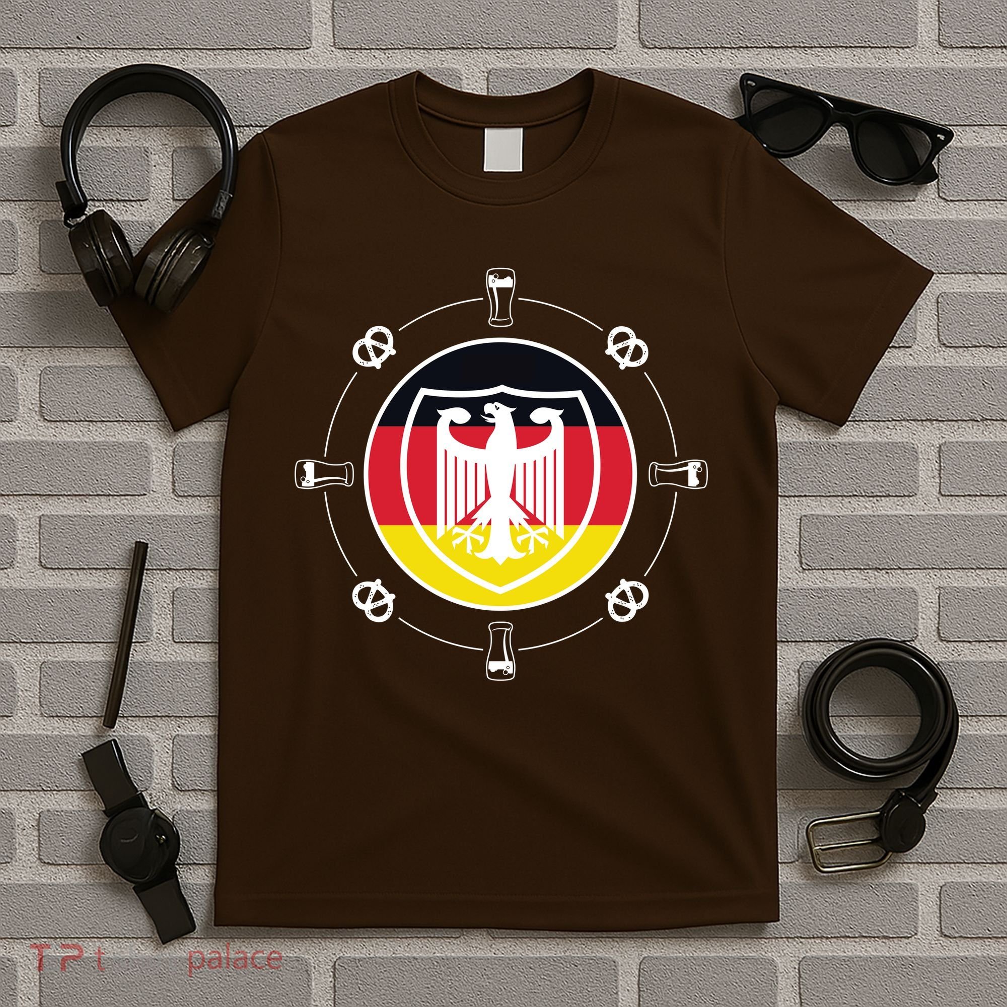 Oktoberfest Circle Eagle Flag Logo  T-Shirt