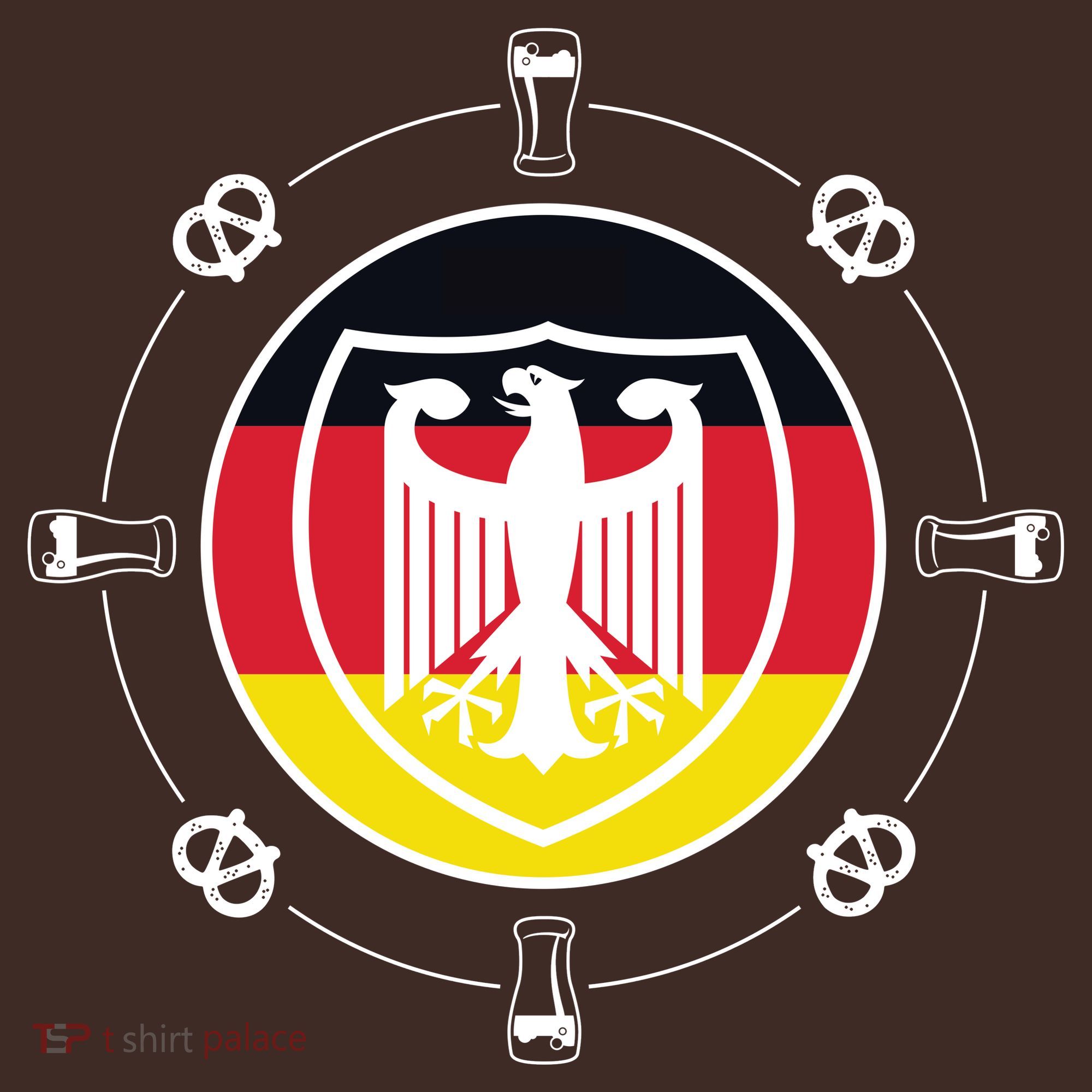 Oktoberfest Circle Eagle Flag Logo  Coaster