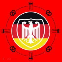 Oktoberfest Circle Eagle Flag Logo  Santa Hat thumb 1