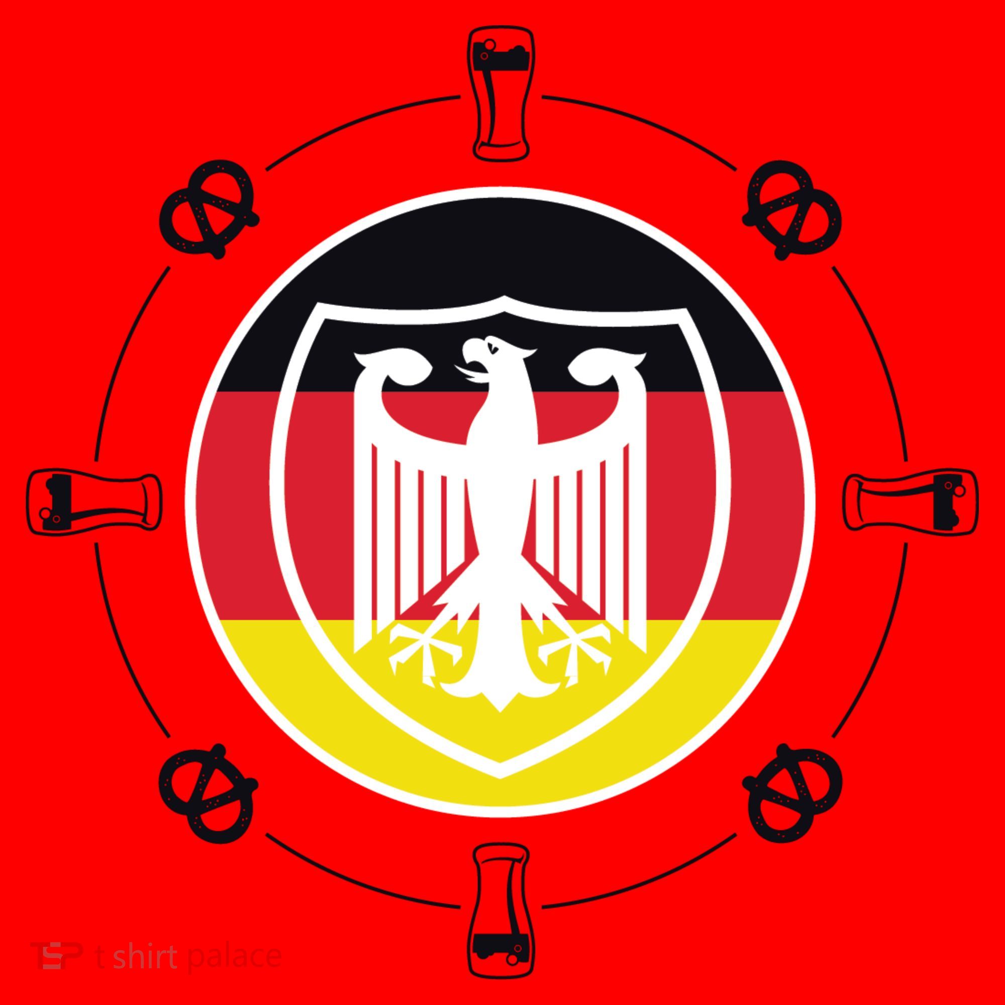 Oktoberfest Circle Eagle Flag Logo  Santa Hat