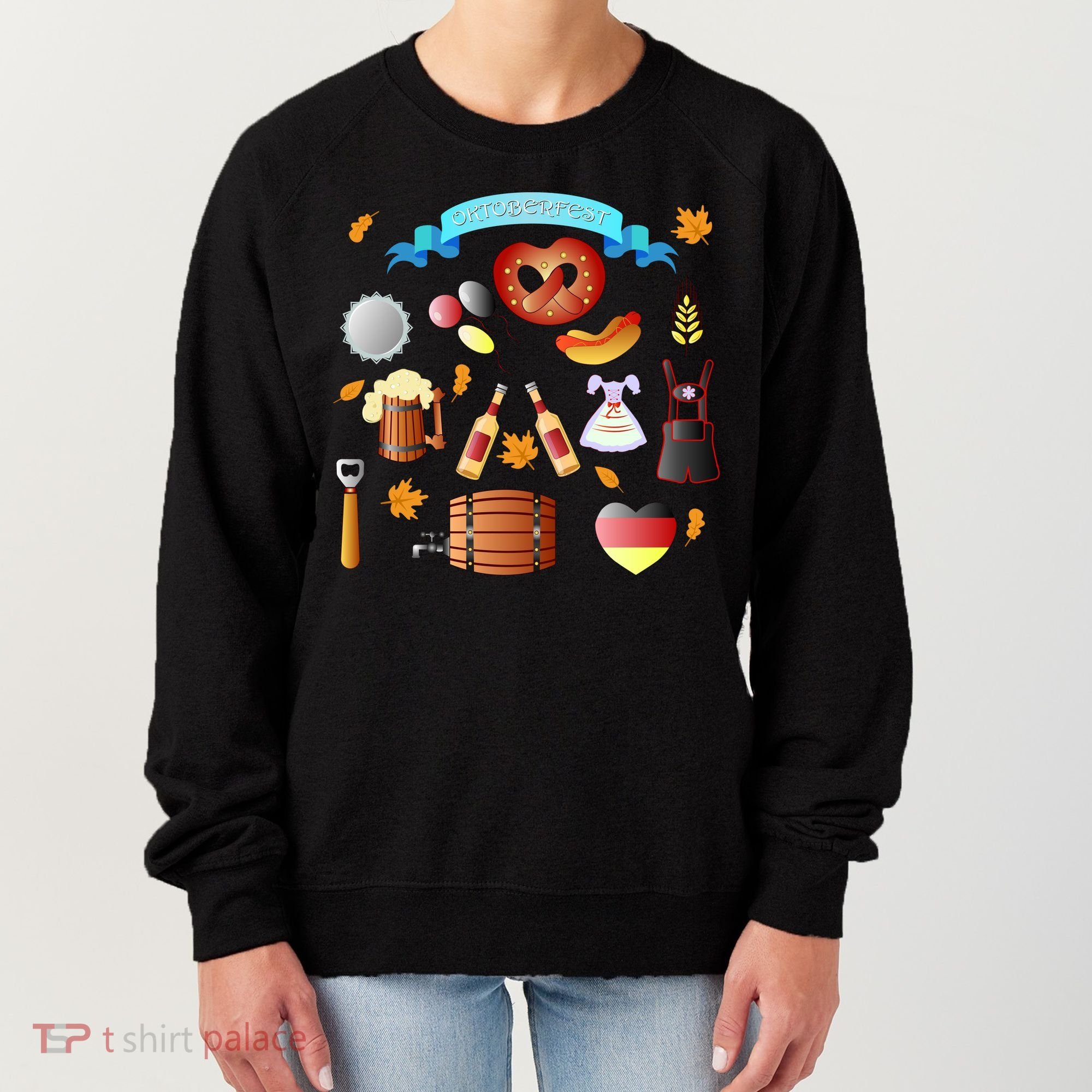 Oktoberfest Festive Mashup Beer Pretzel German Women's Sweatshirt