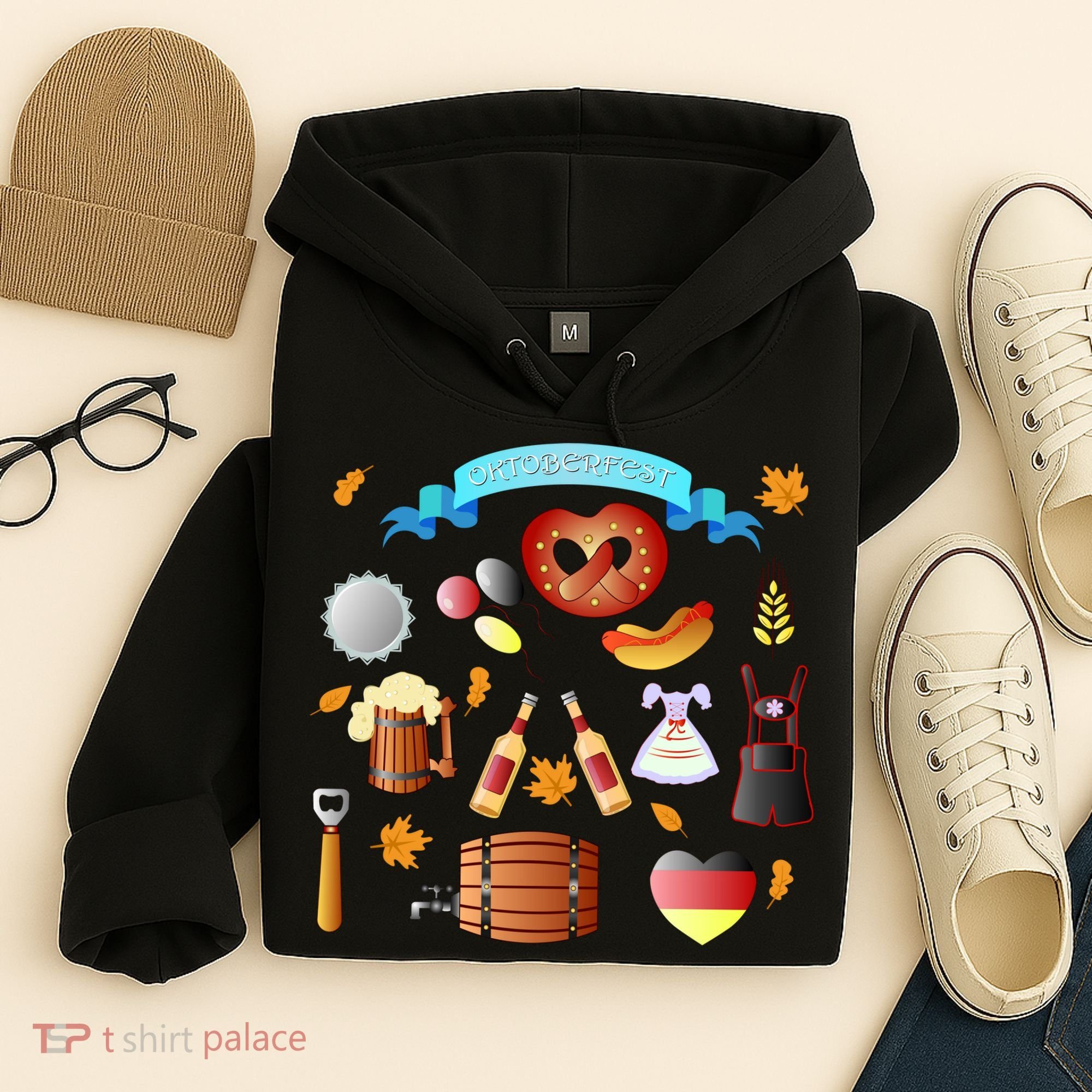 Oktoberfest Festive Mashup Beer Pretzel German Hoodie