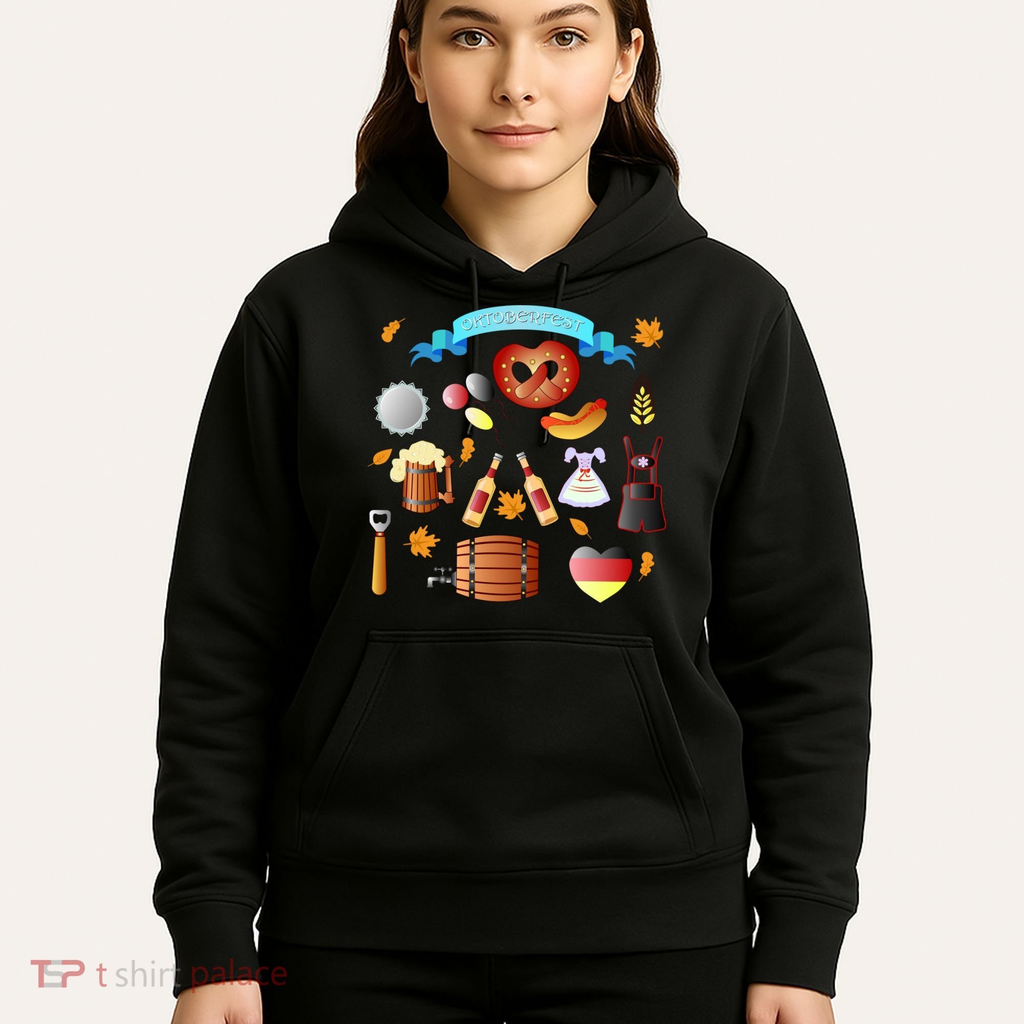 Oktoberfest Festive Mashup Beer Pretzel German Hoodie