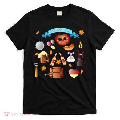 Oktoberfest Festive Mashup Beer Pretzel German T-Shirt
