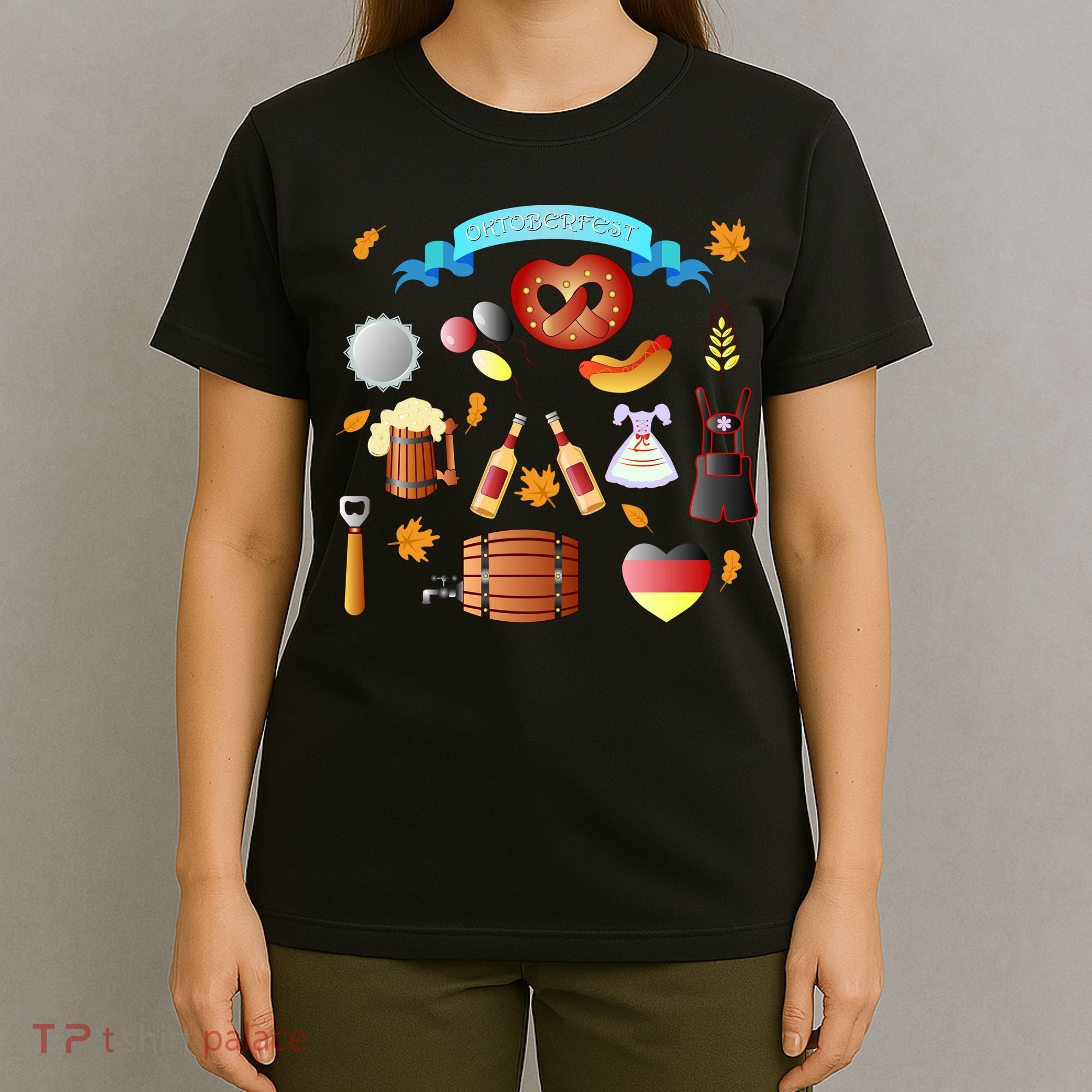 Oktoberfest Festive Mashup Beer Pretzel German T-Shirt