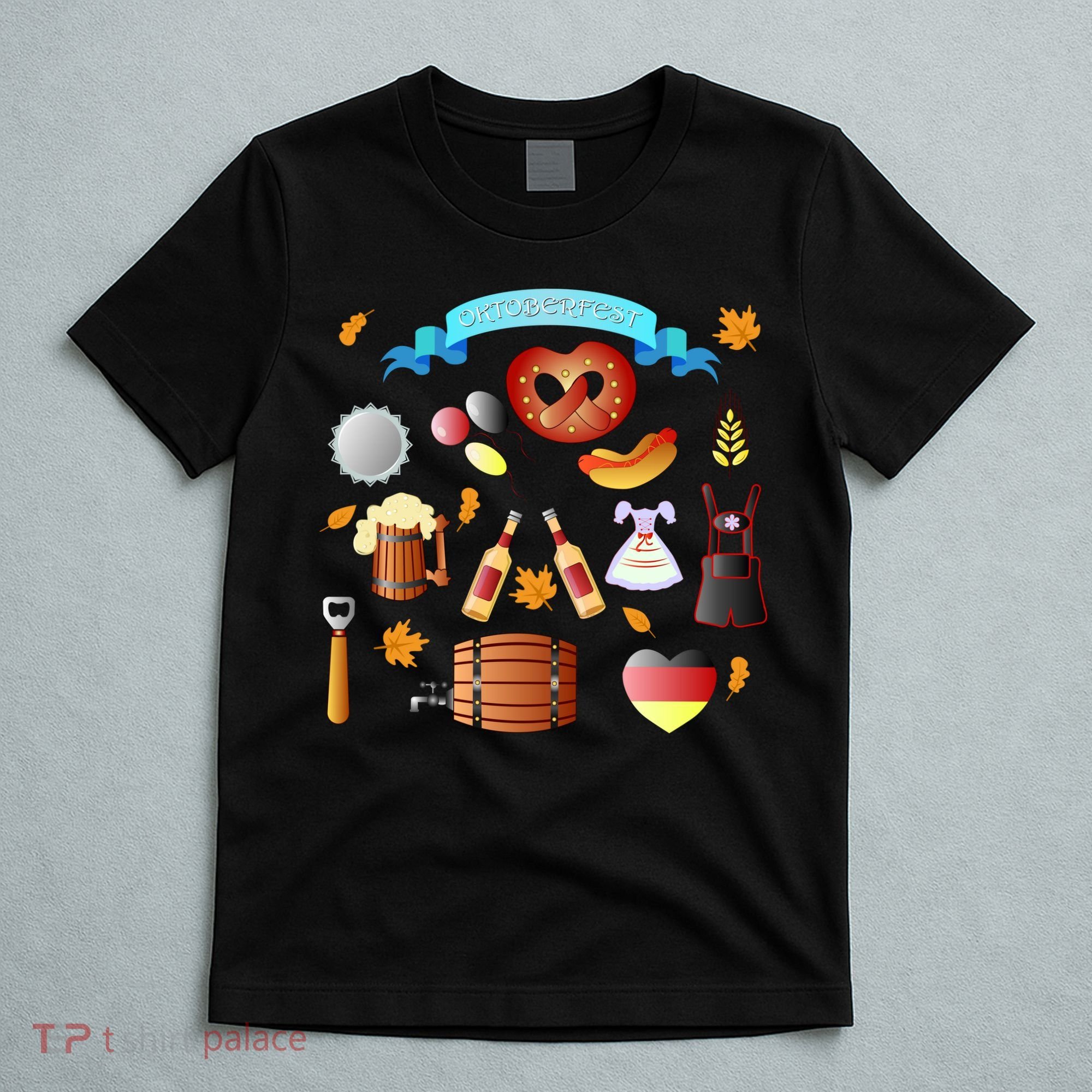 Oktoberfest Festive Mashup Beer Pretzel German T-Shirt