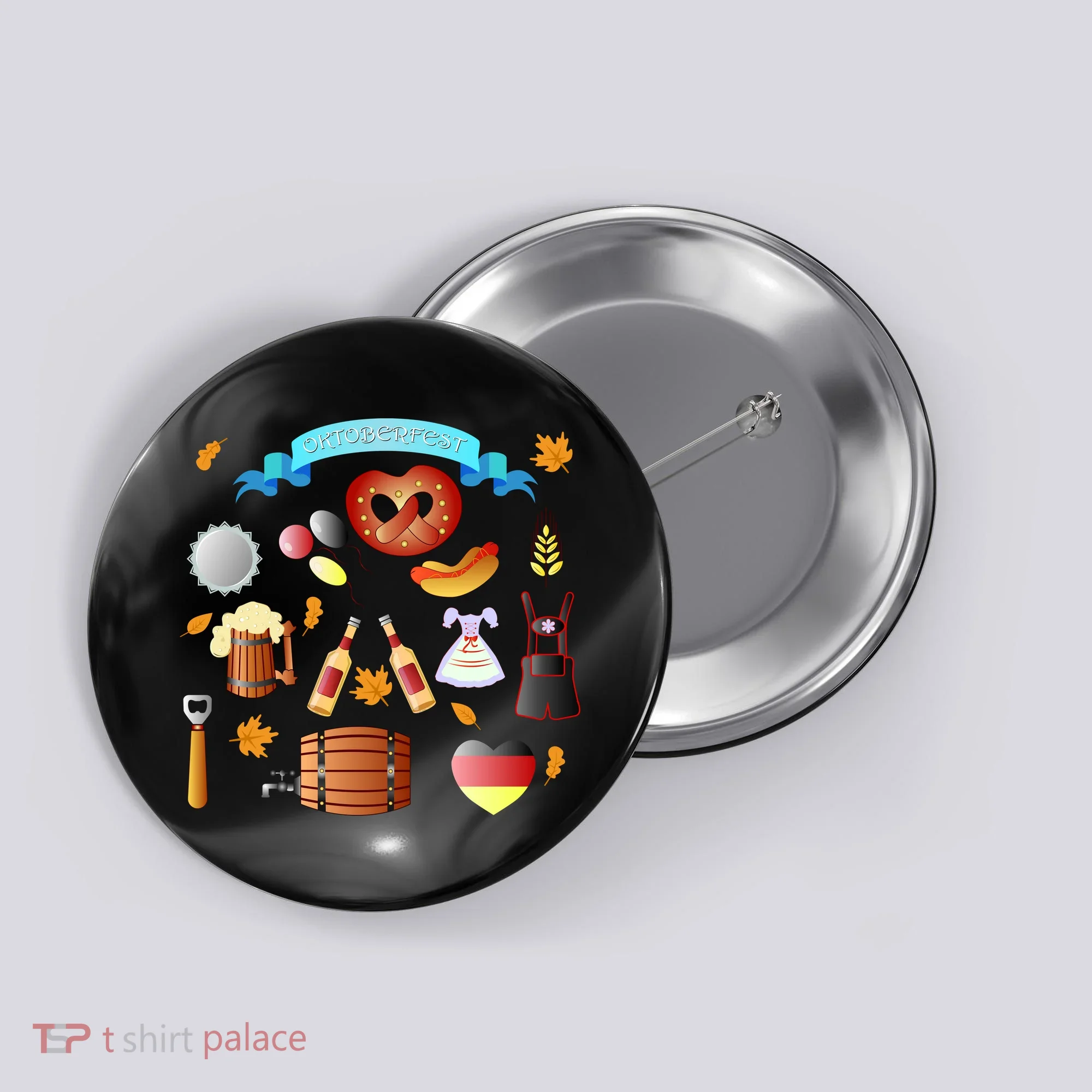 Oktoberfest Festive Mashup Beer Pretzel German Button