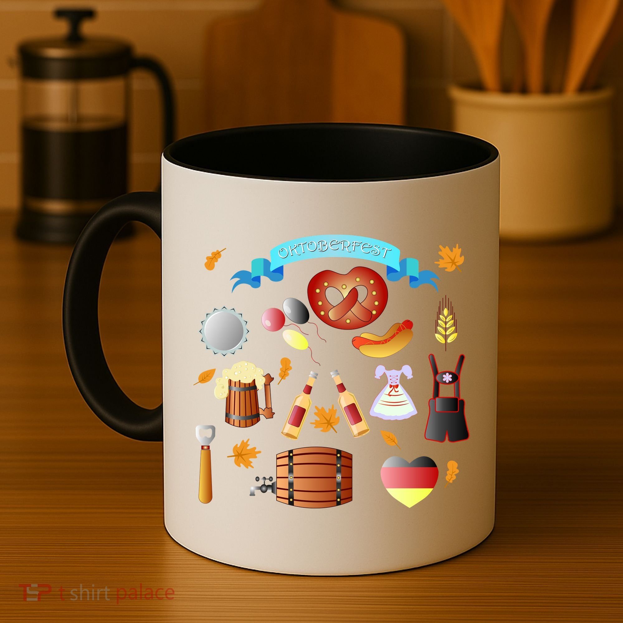 Oktoberfest Festive Mashup Beer Pretzel German Coffee Mug