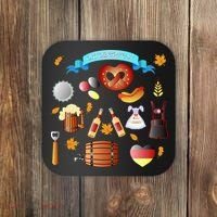 Oktoberfest Festive Mashup Beer Pretzel German Coaster thumb 0