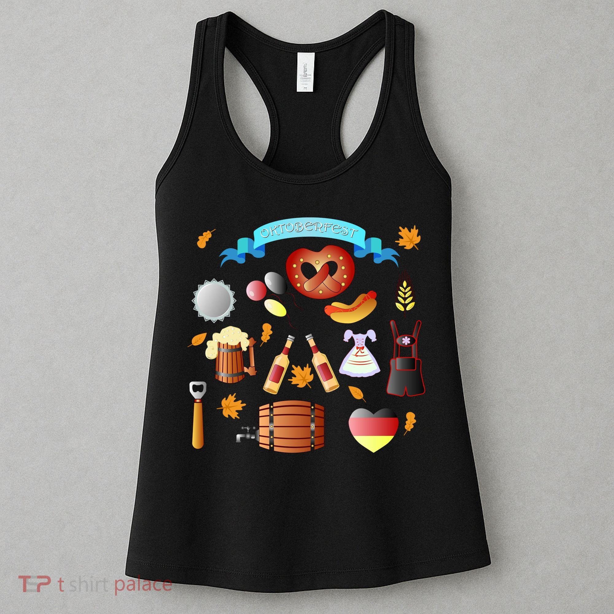 Oktoberfest Festive Mashup Beer Pretzel German Women's Tank Top