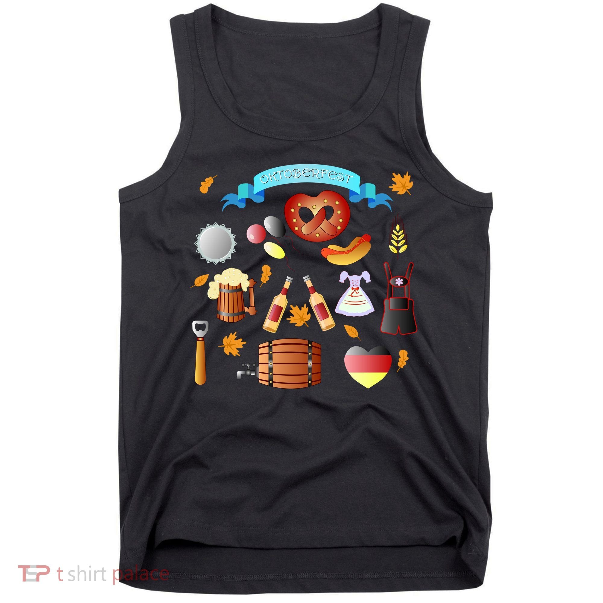 Oktoberfest Festive Mashup Beer Pretzel German Tank Top