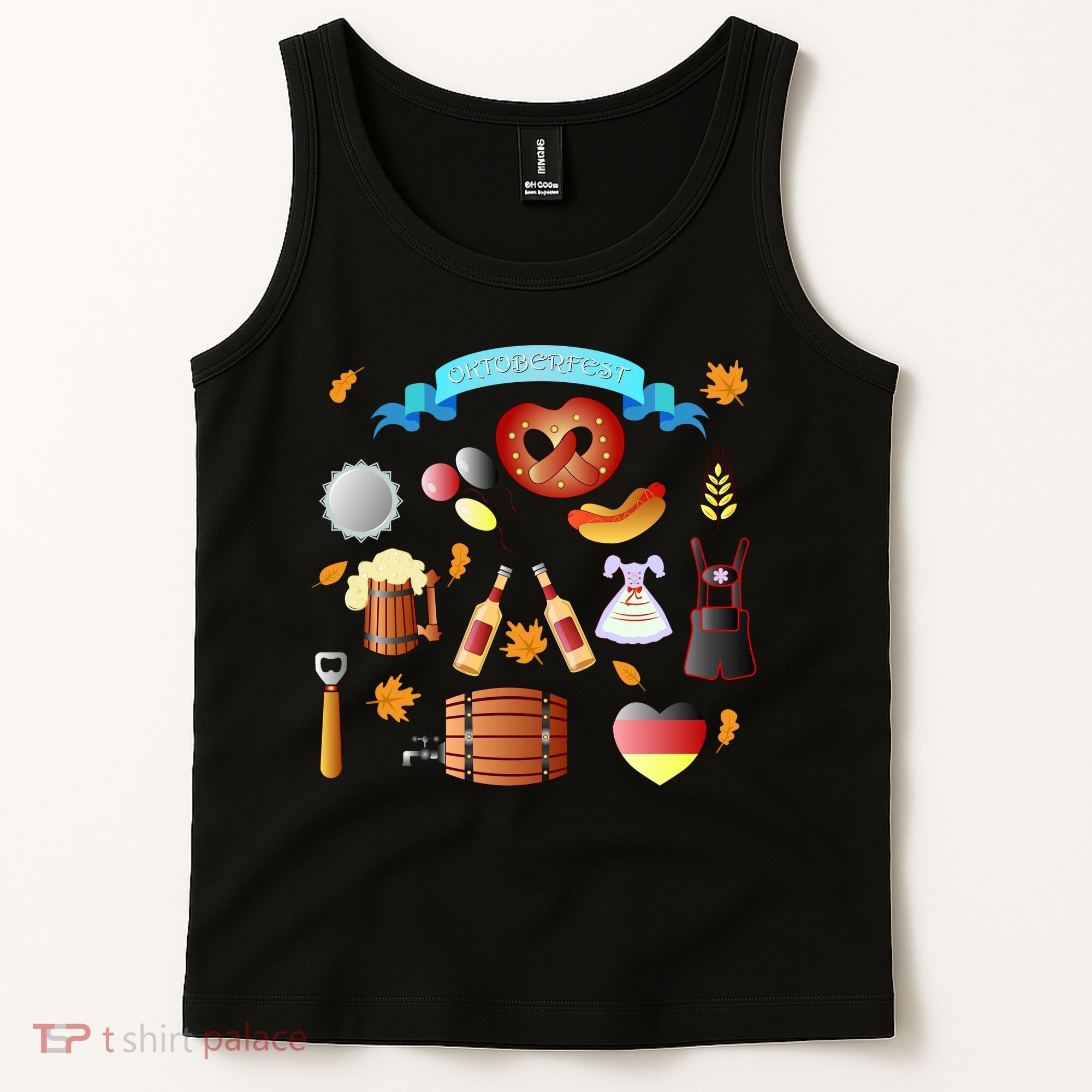 Oktoberfest Festive Mashup Beer Pretzel German Tank Top