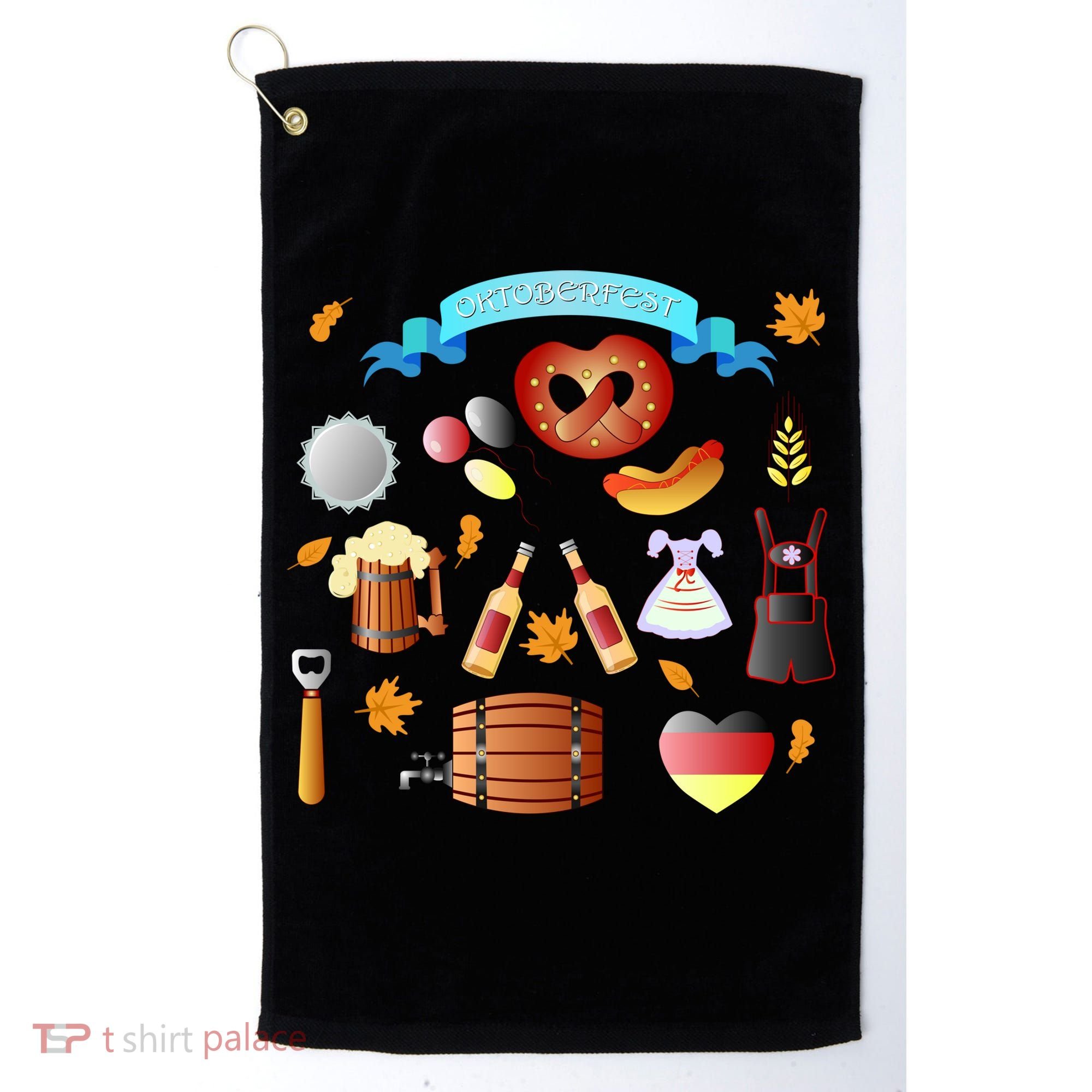 Oktoberfest Festive Mashup Beer Pretzel German Golf Towel