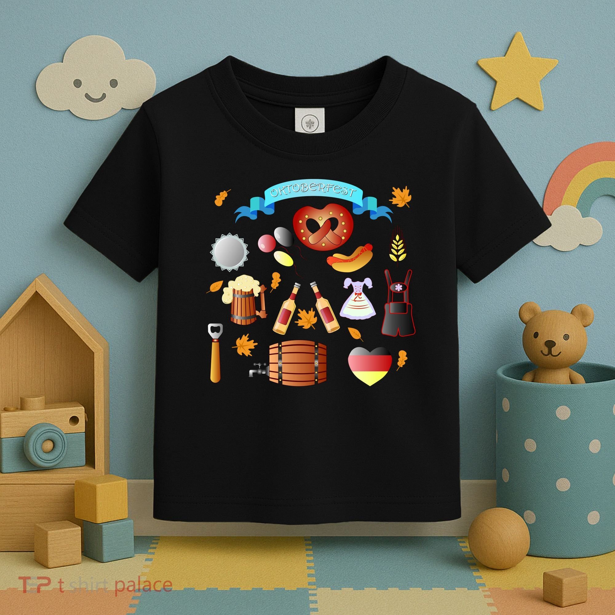 Oktoberfest Festive Mashup Beer Pretzel German Toddler T-Shirt