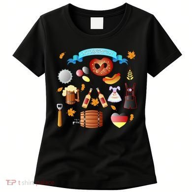 Oktoberfest Festive Mashup Beer Pretzel German Women's T-Shirt