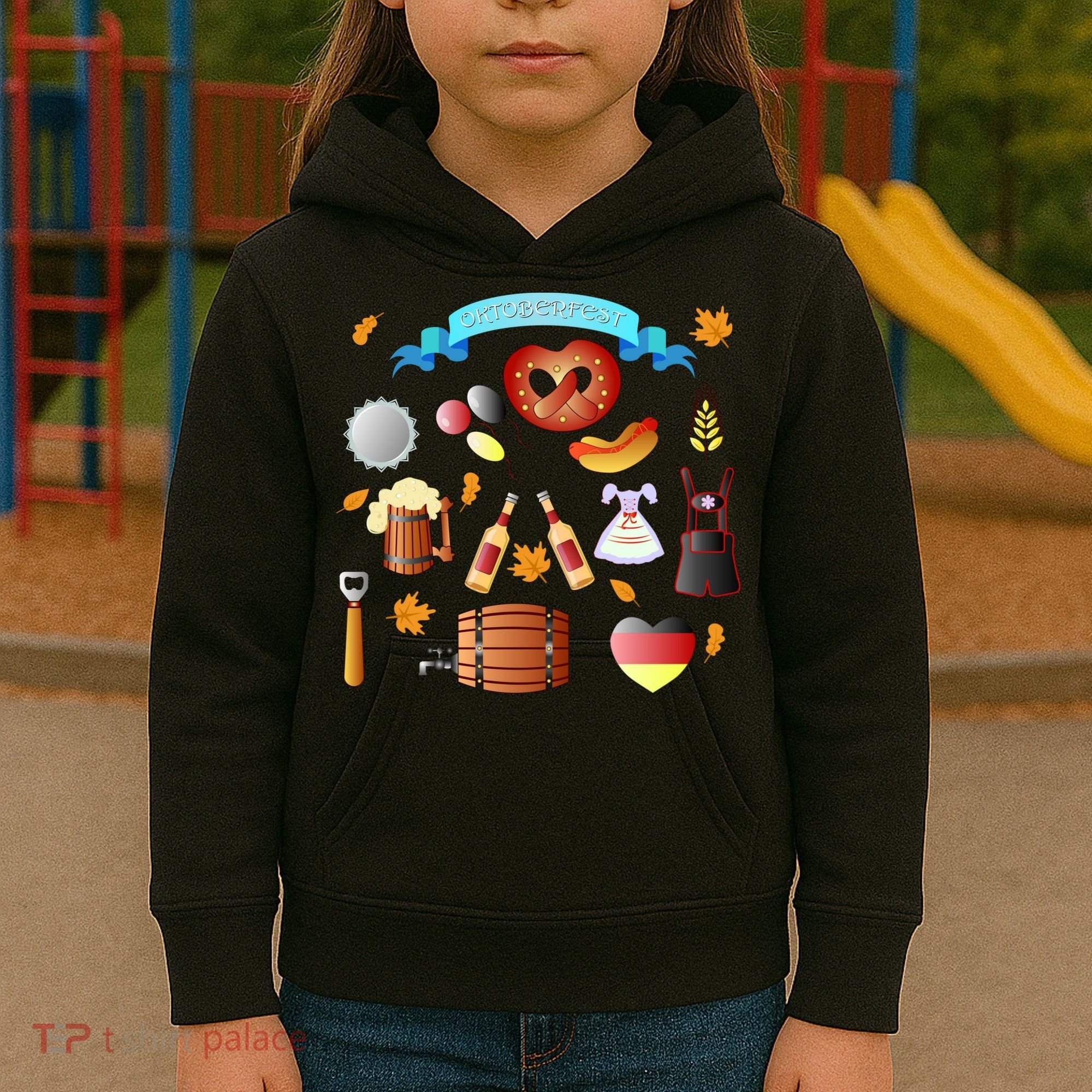 Oktoberfest Festive Mashup Beer Pretzel German Kids Hoodie