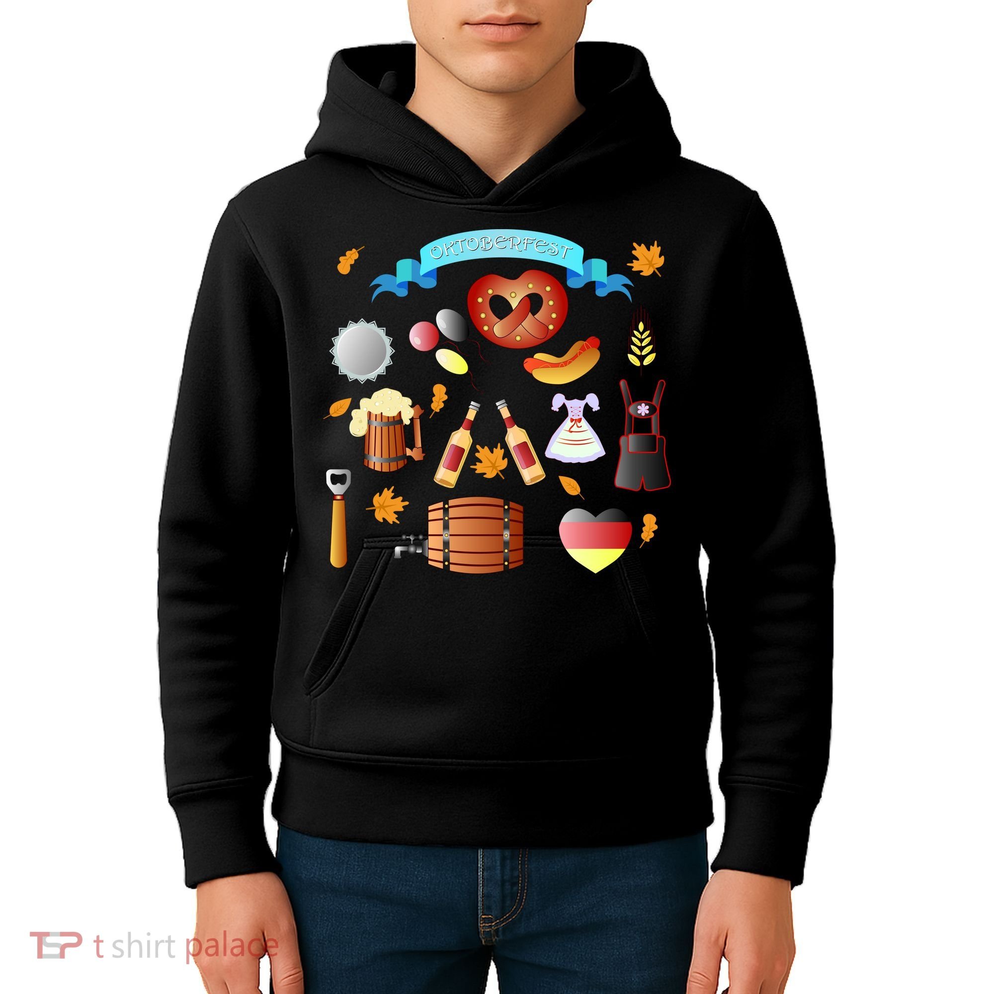 Oktoberfest Festive Mashup Beer Pretzel German Kids Hoodie
