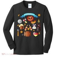 Oktoberfest Festive Mashup Beer Pretzel German Kids Long Sleeve Shirt thumb 0