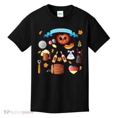 Oktoberfest Festive Mashup Beer Pretzel German Kids T-Shirt