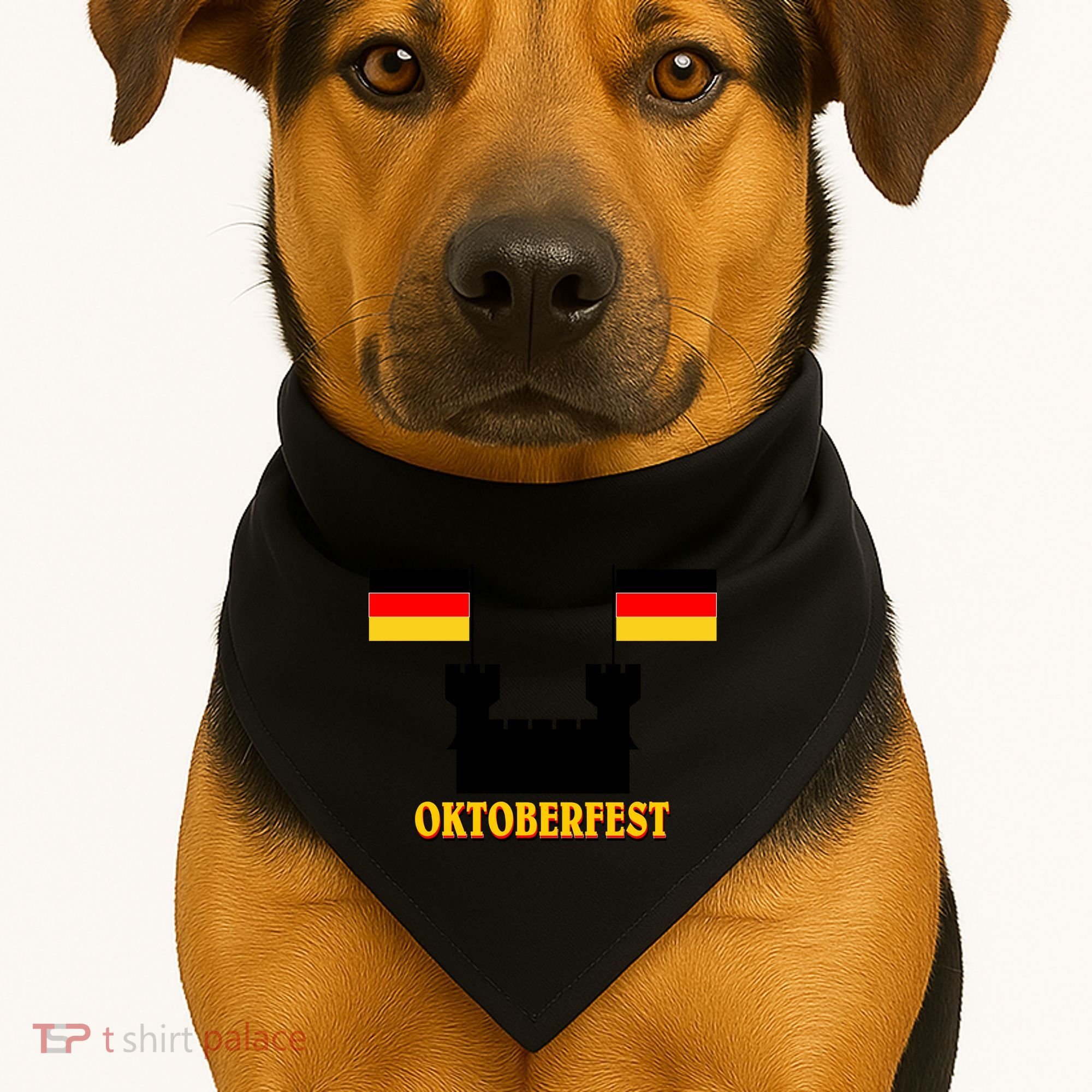 Oktoberfest German Flag Castle USA-Made Doggie Bandana