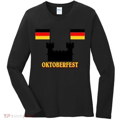 Oktoberfest German Flag Castle Women's Long Sleeve Shirt