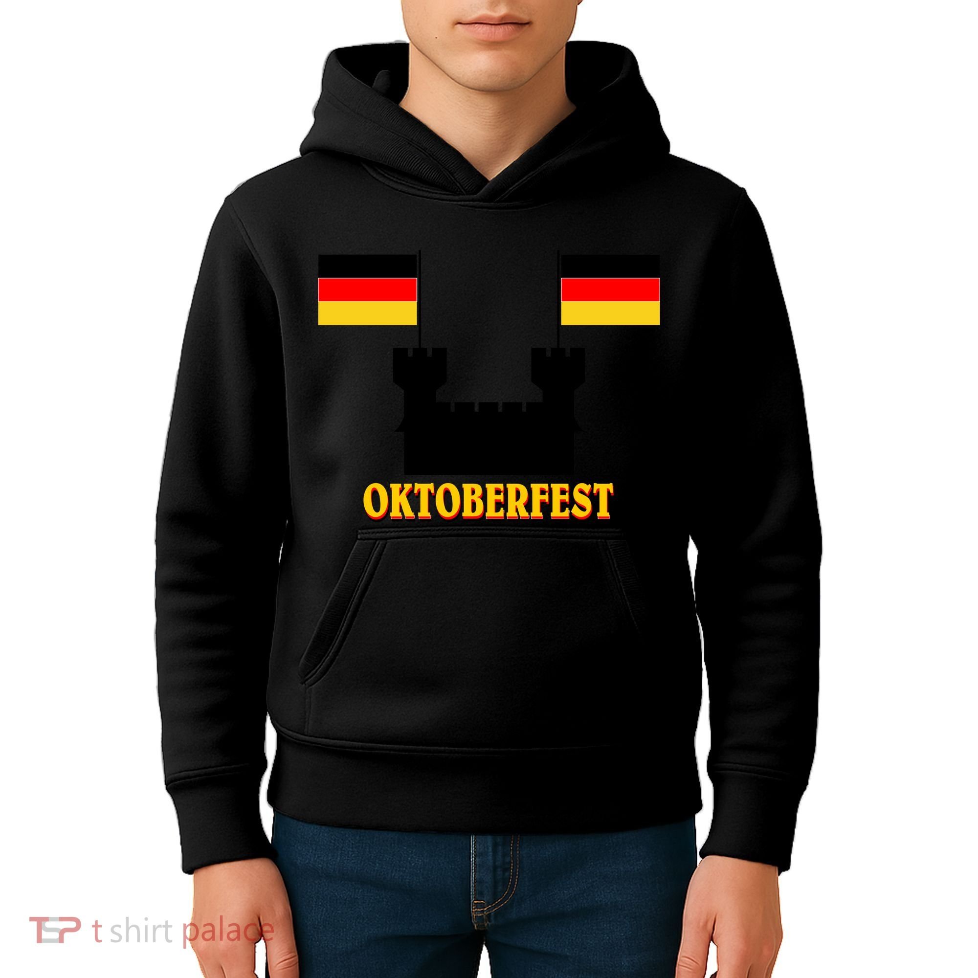 Oktoberfest German Flag Castle Kids Hoodie