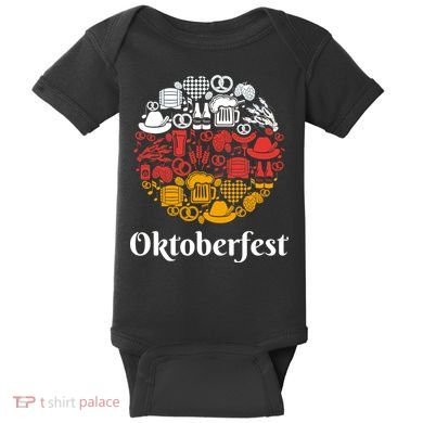 Oktoberfest Holiday Flag Mash Up Baby Bodysuit
