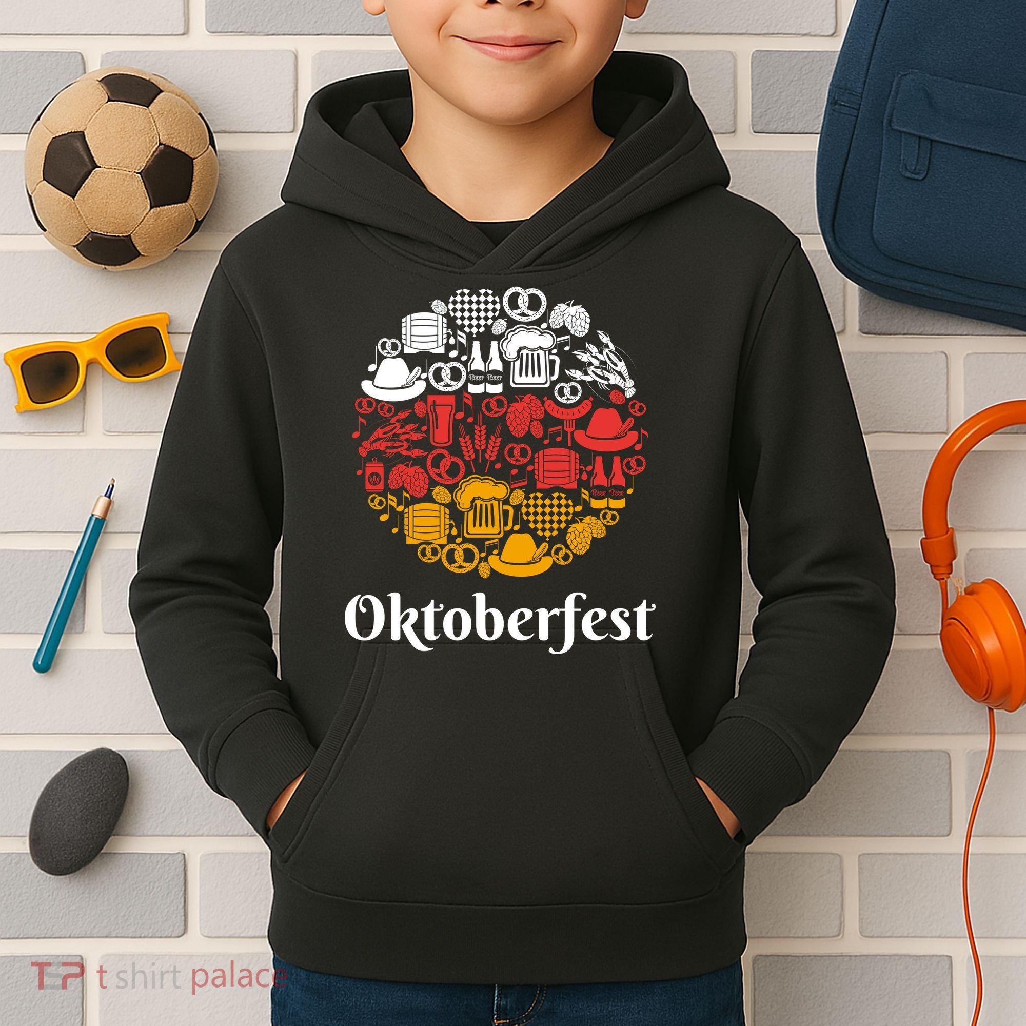 Oktoberfest Holiday Flag Mash Up Kids Hoodie