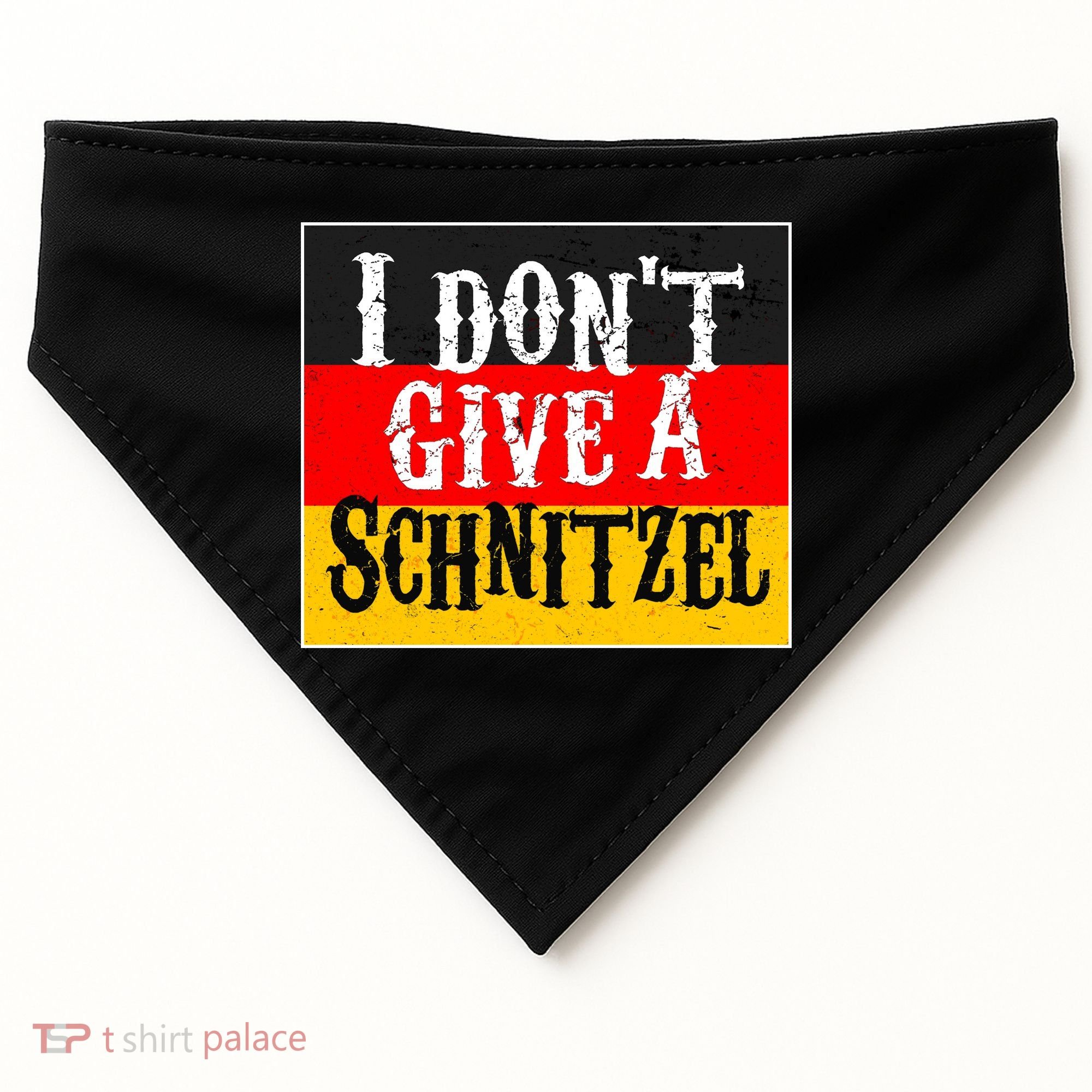 Oktoberfest I Don't Give A Schnitzel German Flag USA-Made Doggie Bandana