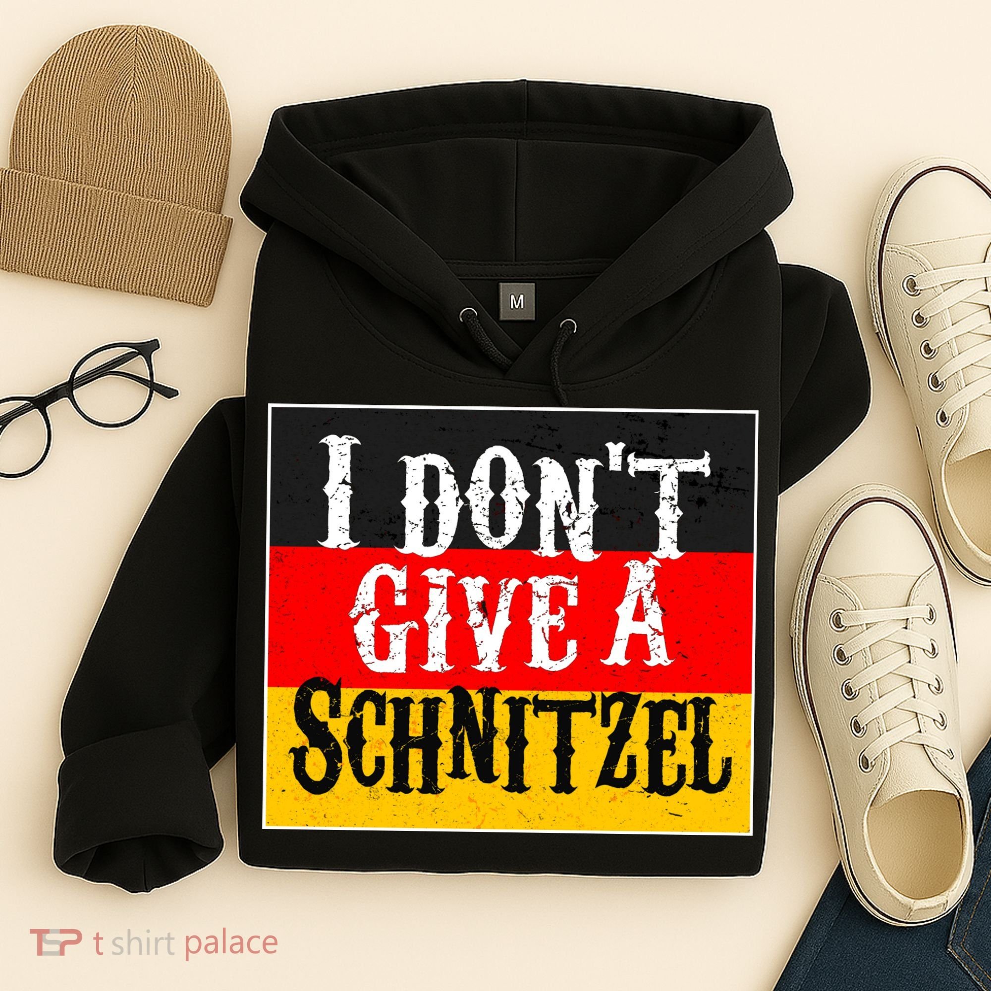 Oktoberfest I Don't Give A Schnitzel German Flag Hoodie