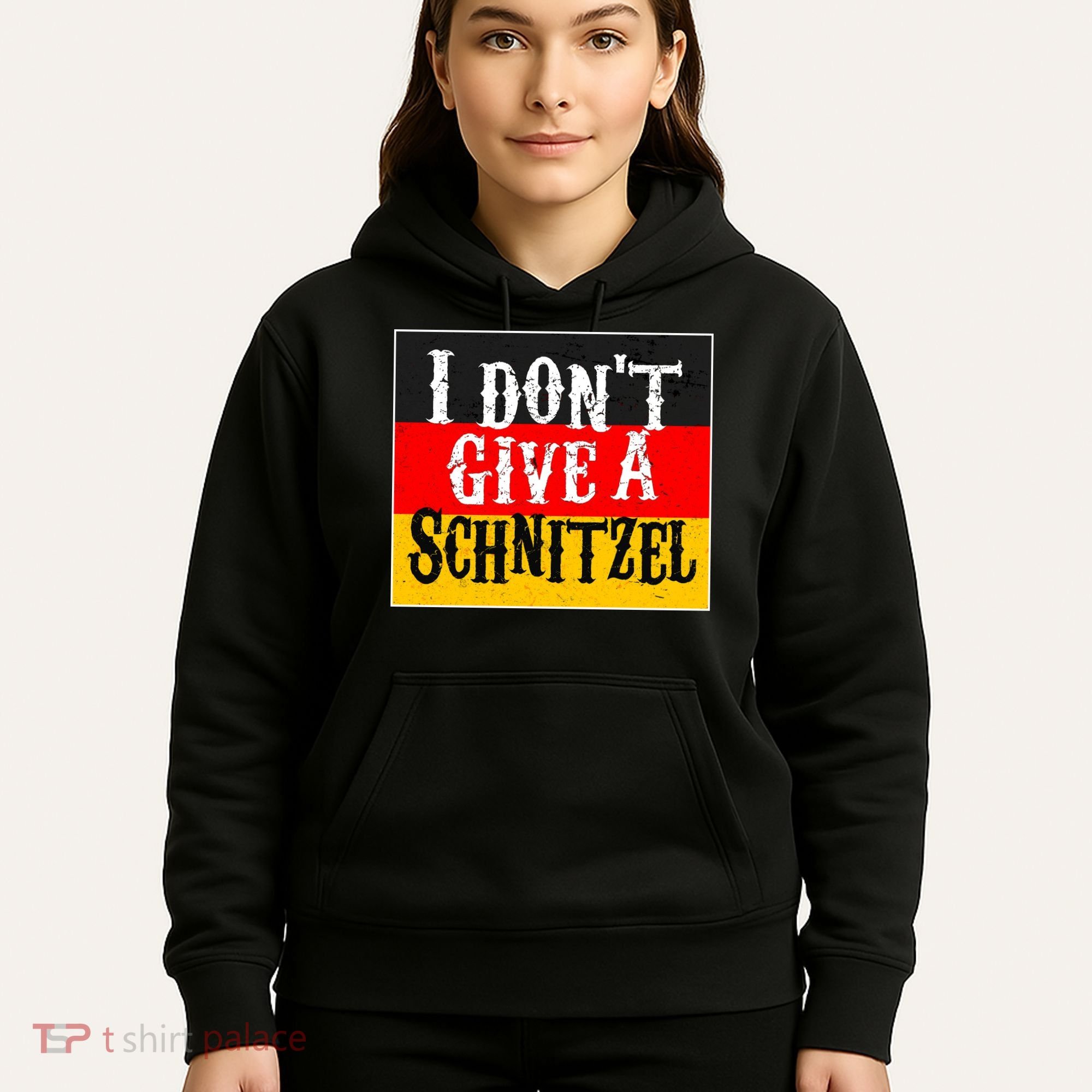 Oktoberfest I Don't Give A Schnitzel German Flag Hoodie