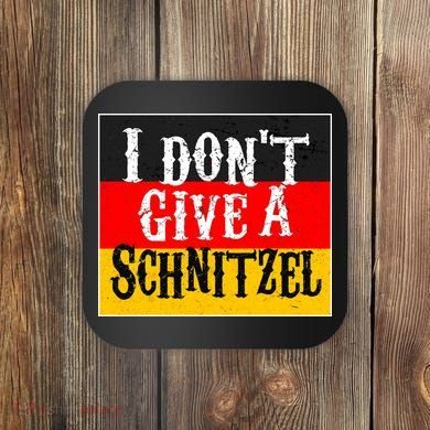 Oktoberfest I Don't Give A Schnitzel German Flag Coaster