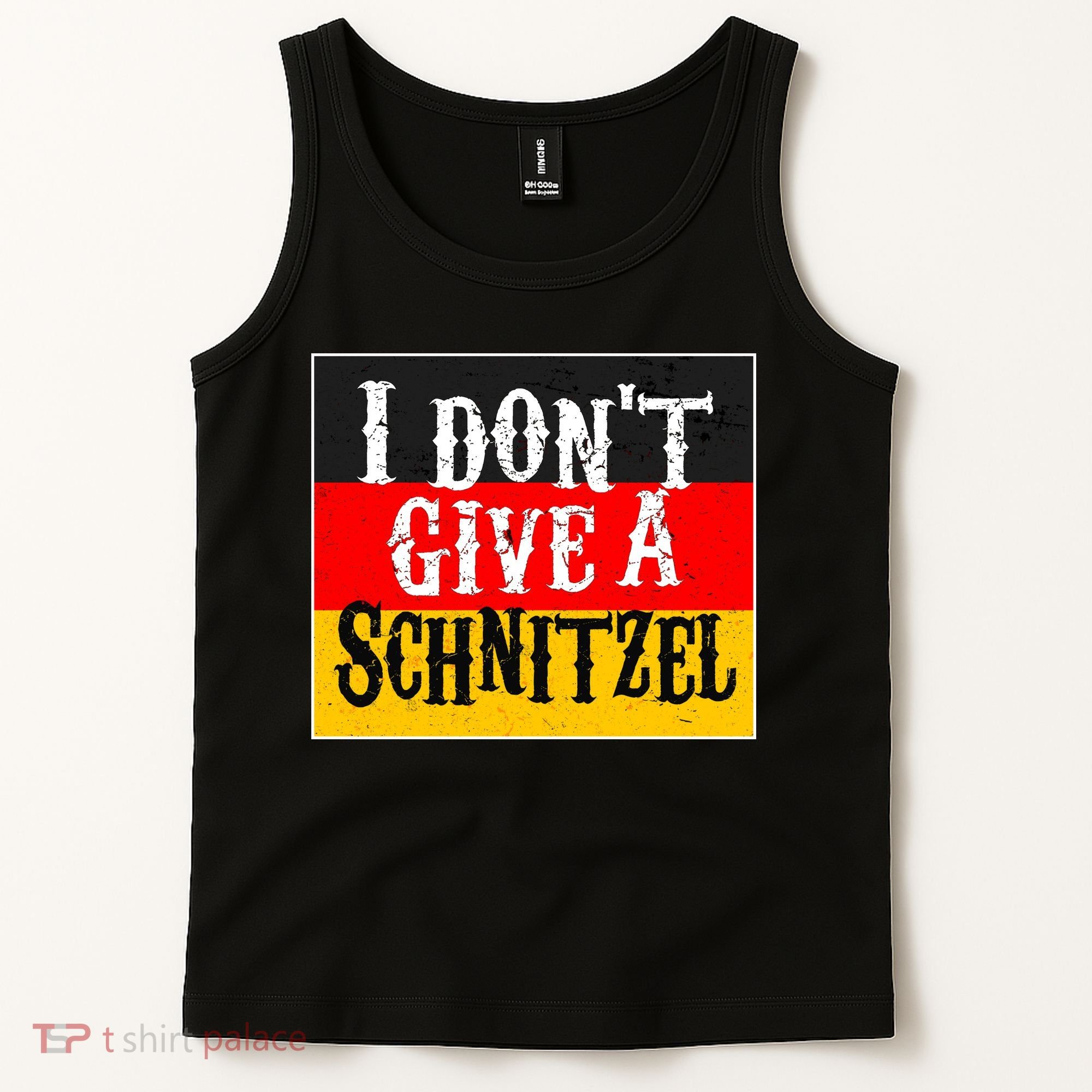 Oktoberfest I Don't Give A Schnitzel German Flag Tank Top